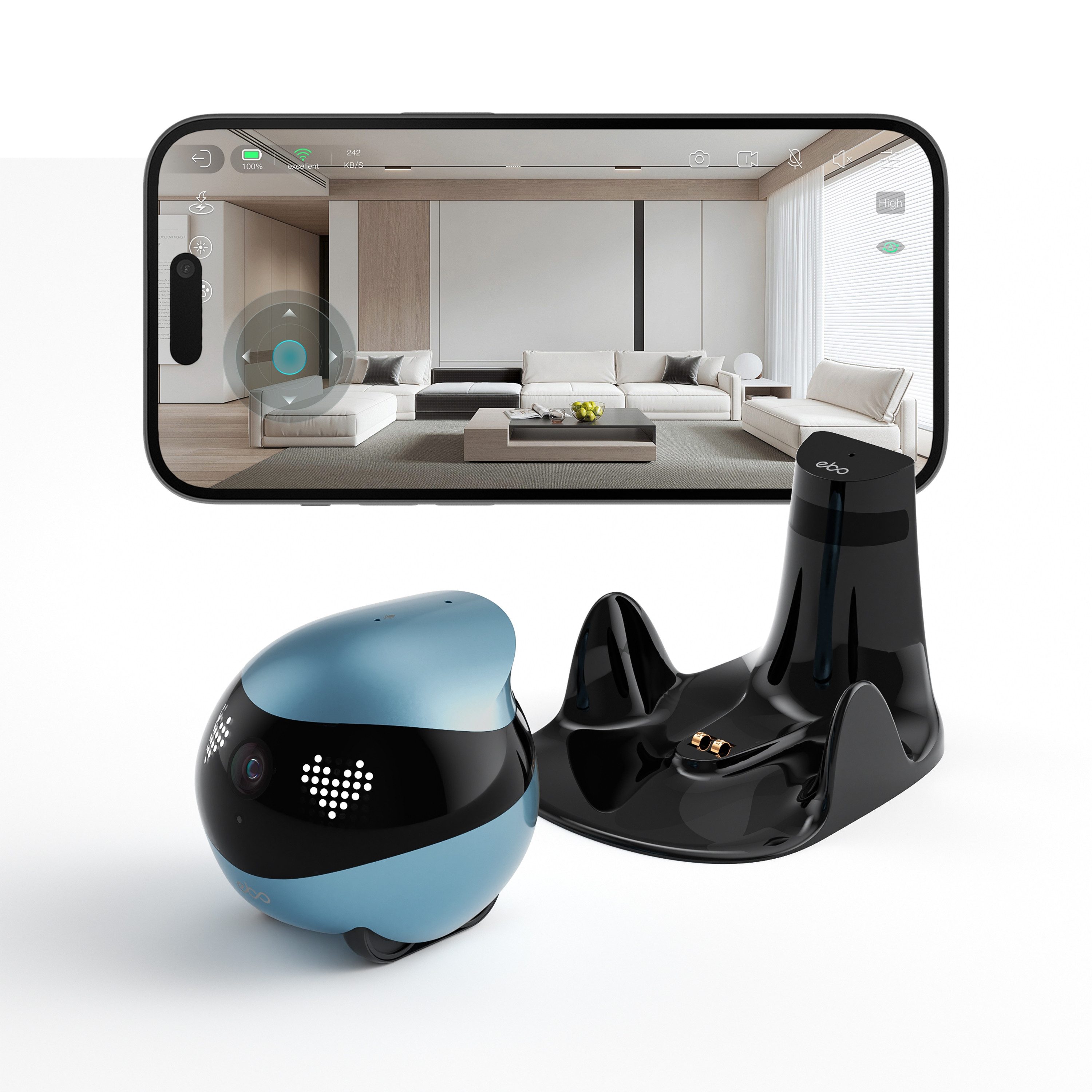 Smart Home Kamera EBO Air 2: KI‑Begleitroboter mit HD‑Video, Interaktion & Auto‑Tracking