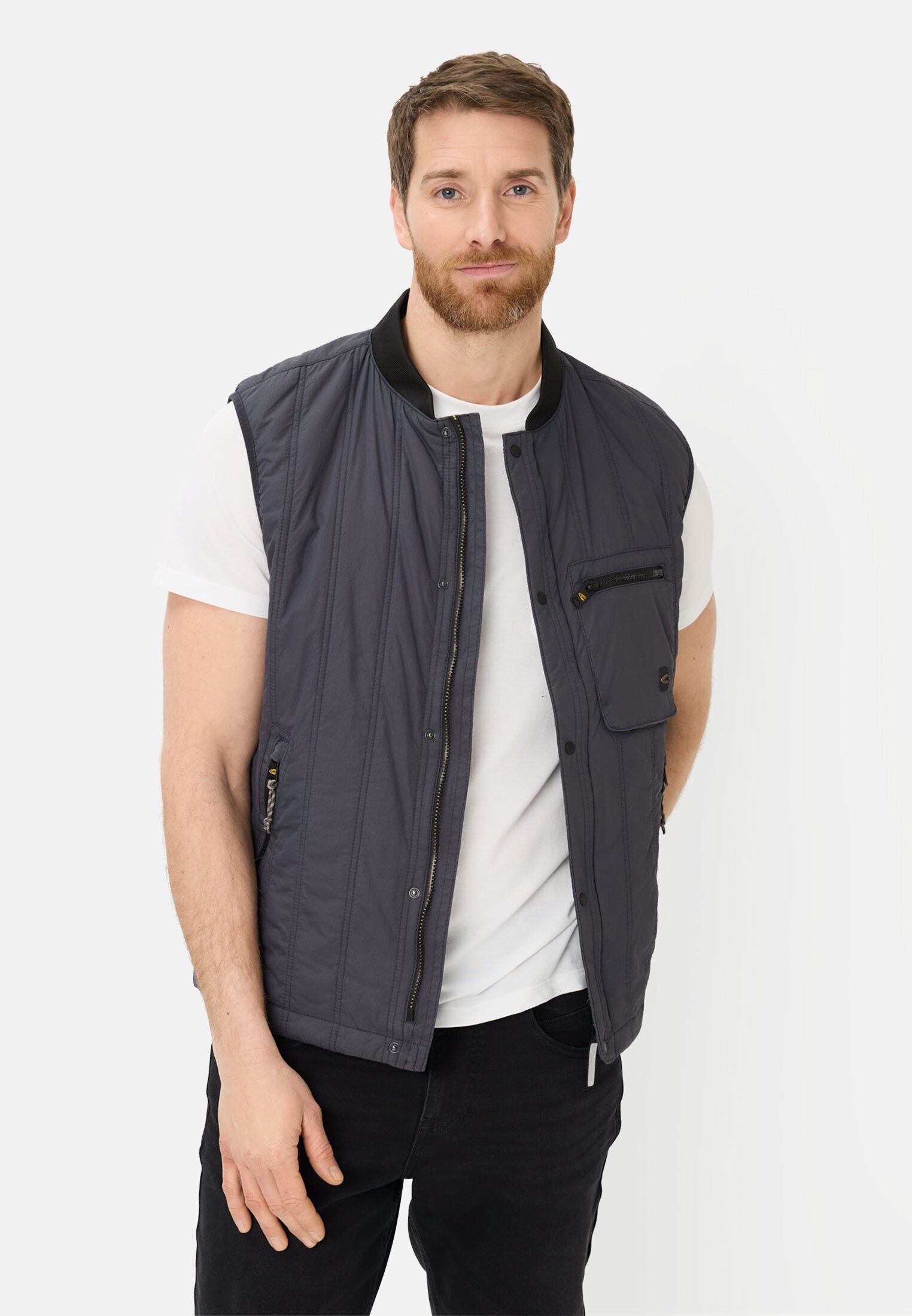 camel active Steppweste Steppweste mit Stehkragen mit Stehkragen ärmellos mit Stehkragen