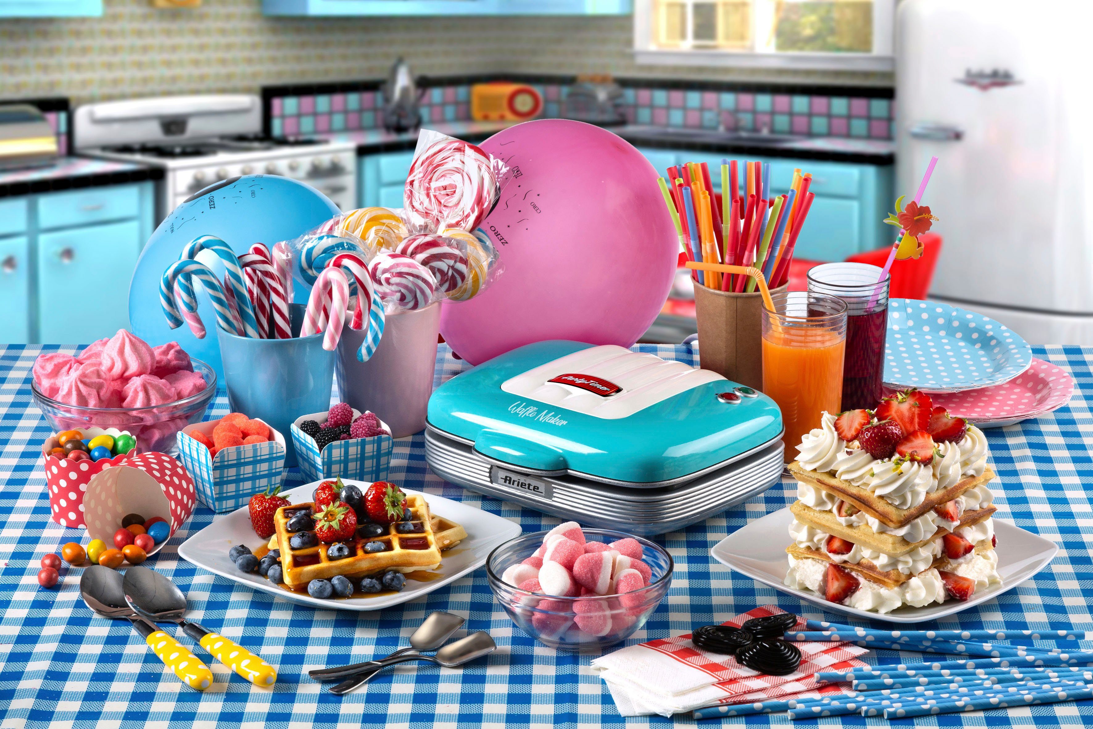 Ariete Waffeleisen 1973B blau Party Time, 700 W