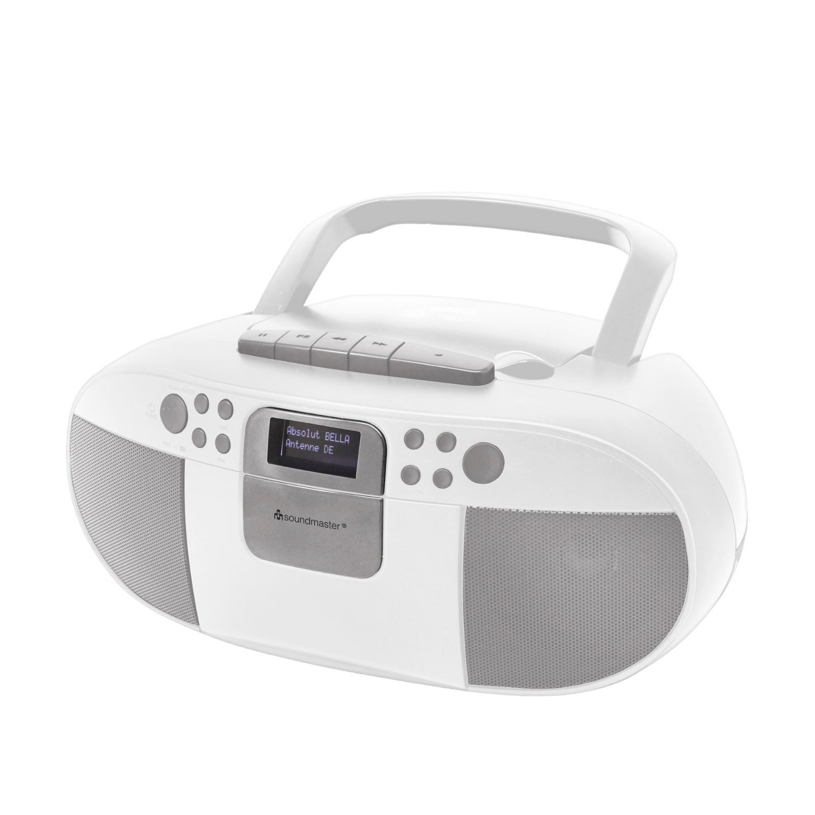 Soundmaster SCD7800 tragbares Digitalradio Kassettenspieler CD-Player DAB+ USB Digitalradio (DAB) (DAB+, UKW-RDS, Hörbuchfunktion, Wecker Radio, CD/USB oder Signalton, Tragbar)