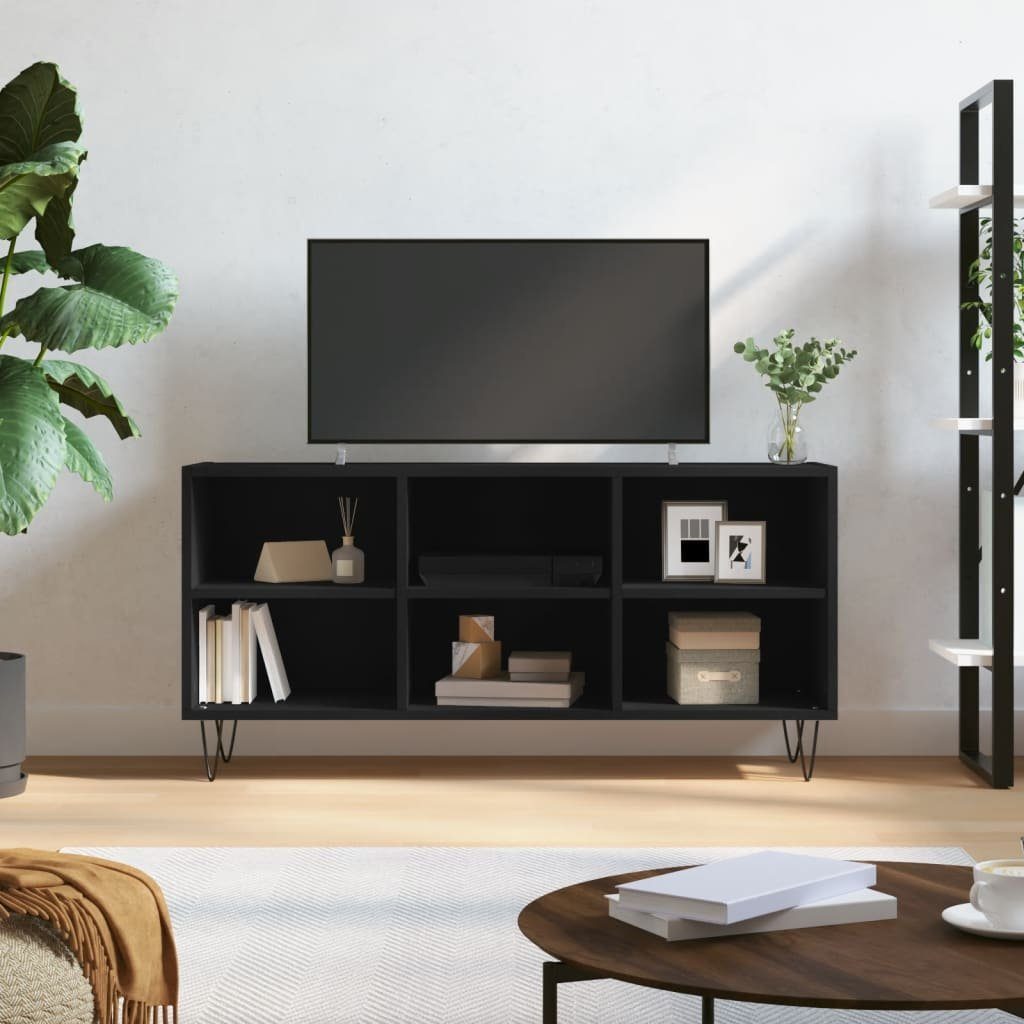 furnicato TV-Schrank Schwarz 103,5x30x50 cm Holzwerkstoff