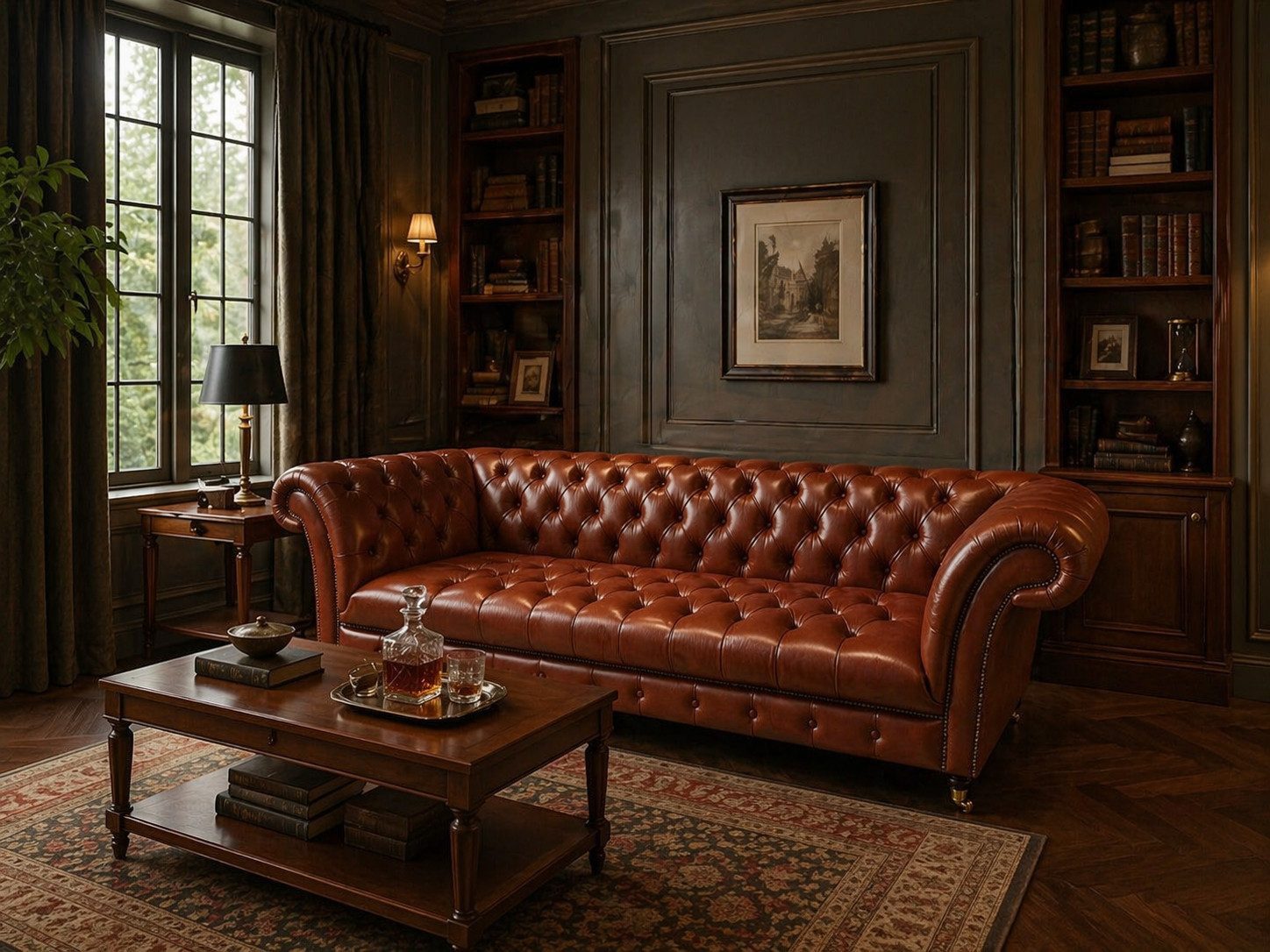 Xlmoebel Sofa Chesterfield Luxus Leder Design Klassik Wohn Eleganz Sofort, Made in Europa