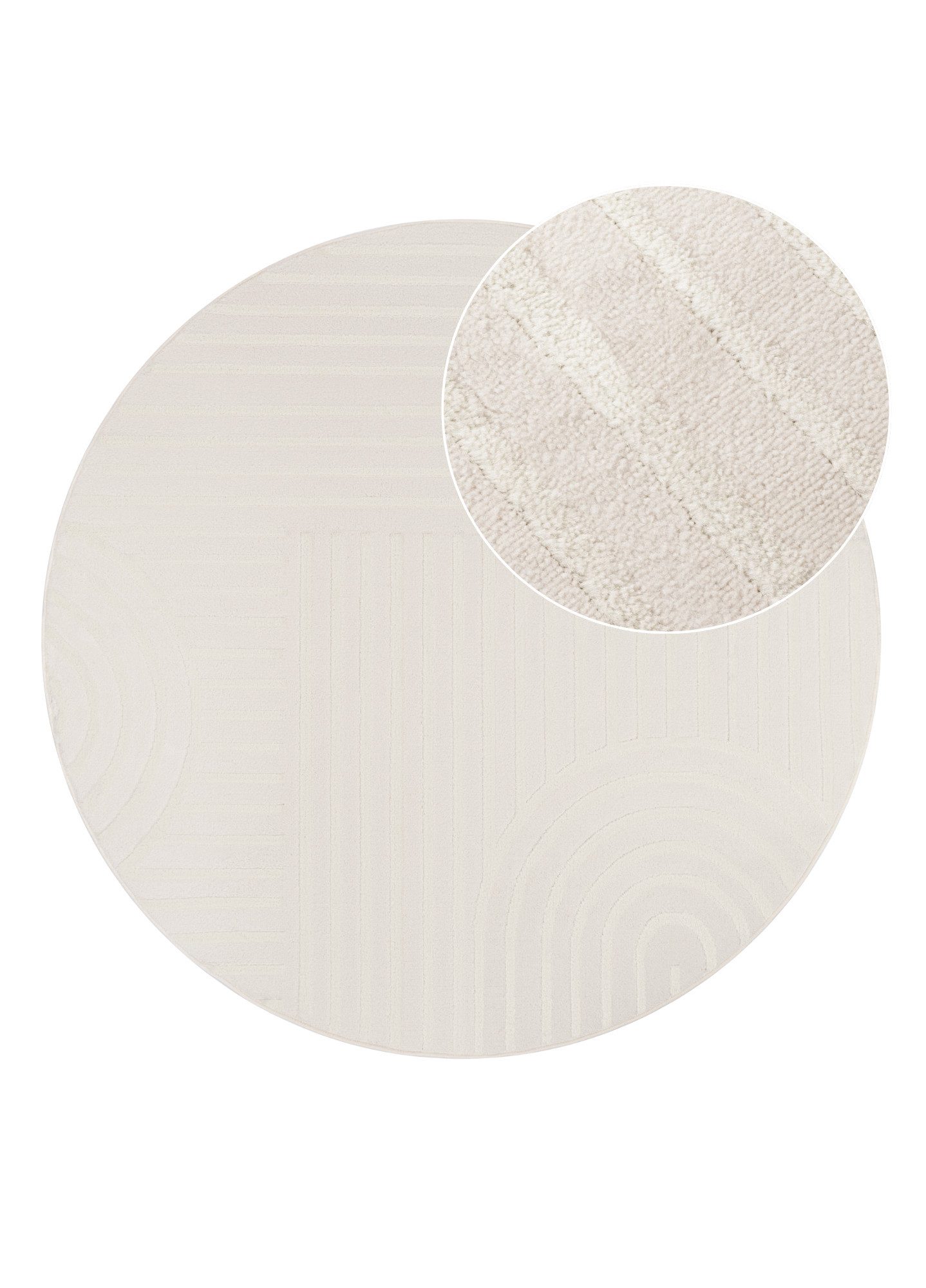 Tapiso Teppich HYGGE, rund, Höhe: 9 mm, Wohnzimmer, Schlafzimmer, pflegelei günstig online kaufen