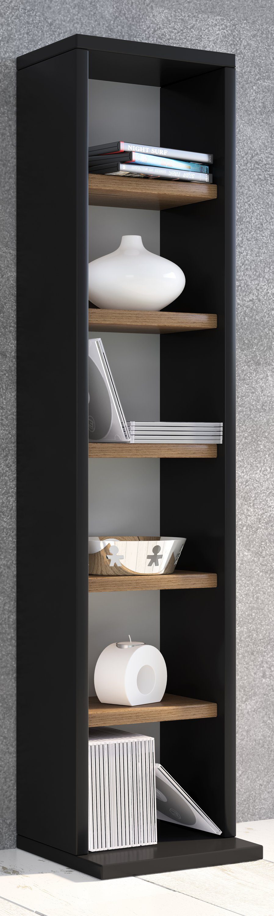 VCM Standregal Elementa Bücherregal B. 21 x T. 20 x H. 92 cm, Freistehendes Regal für Bücher und Deko, für Wohnzimmer und Mediaraum – Bild 3 von 3