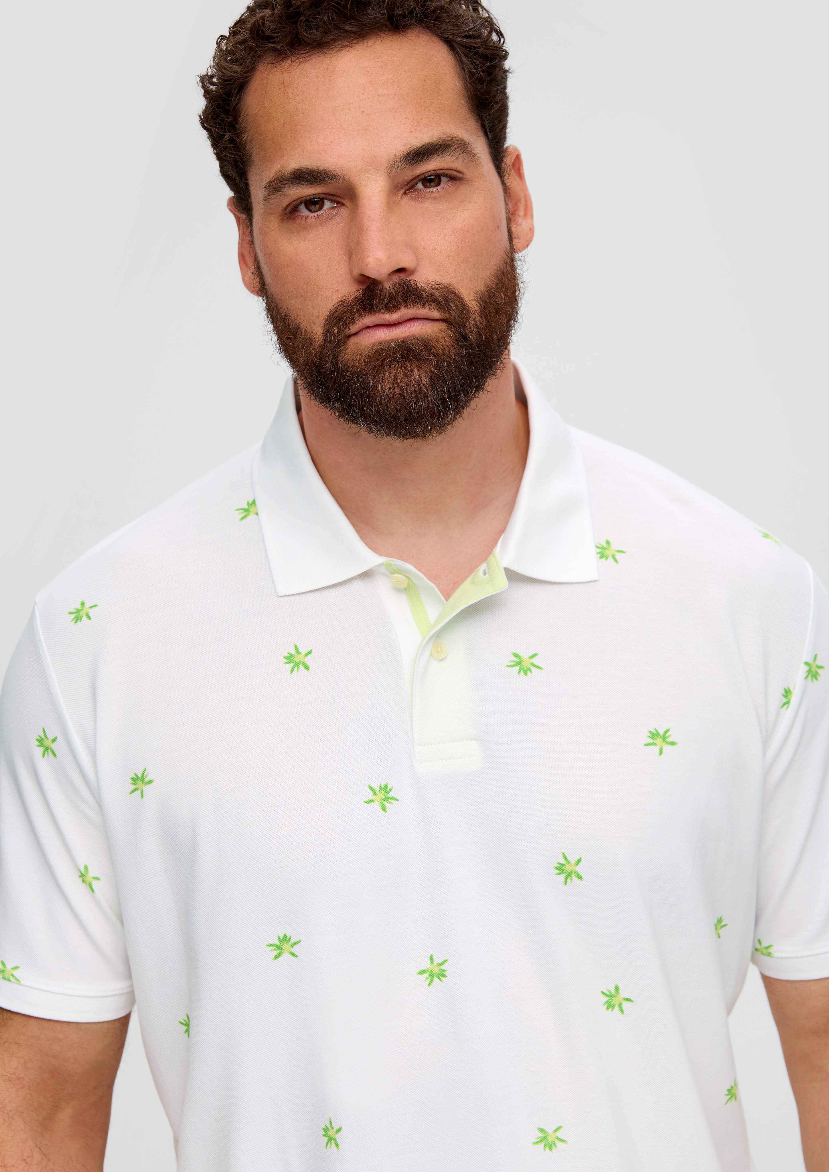 s.Oliver Kurzarmshirt Poloshirt mit All-over-Print und günstig online kaufen