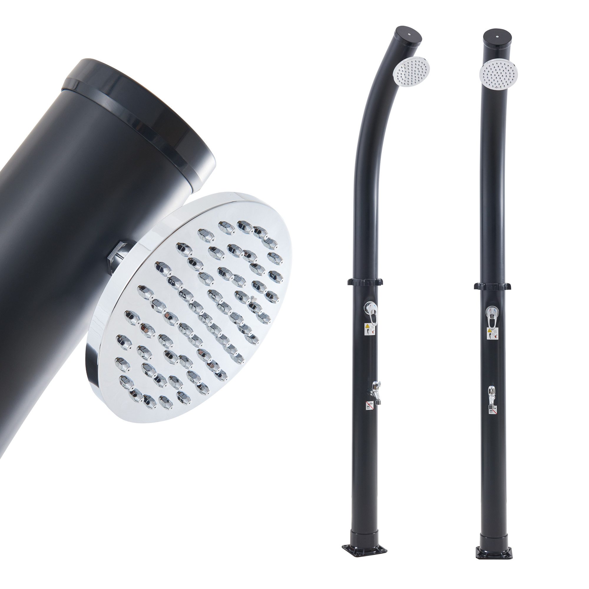 casa.pro Solardusche, »Kebomi« mit Fußdusche bis 60 °C Kunststoff 216 cm 18 L Schwarz