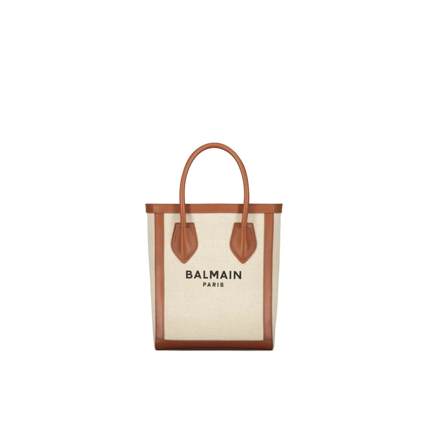 Balmain Henkeltasche Logo Natur