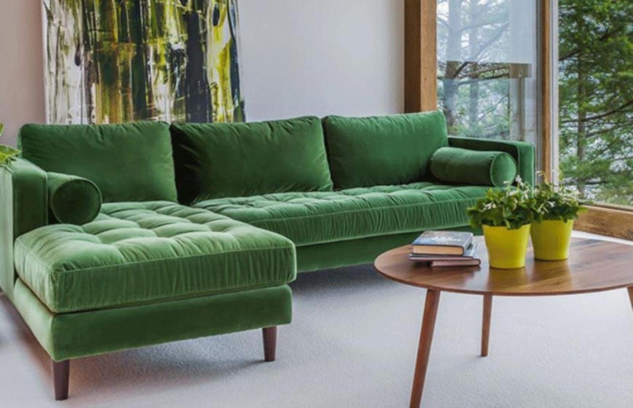 JVmoebel Ecksofa, Ecksofa L-form Wohnlandschaft Eck Polstersofa Sitz Design Couch Sofa Grün