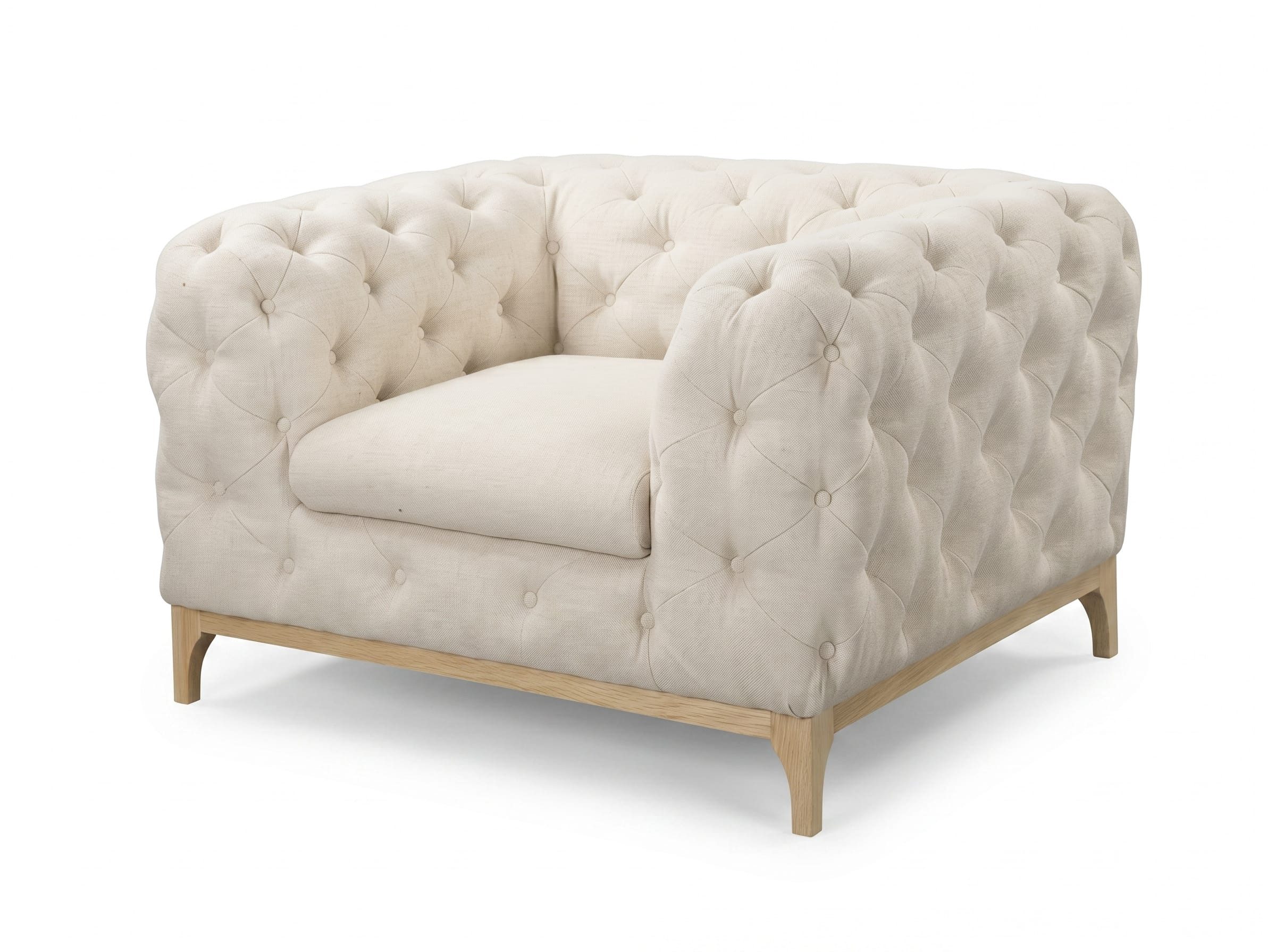 JVmoebel Chesterfield-Sessel Beiger klassischer Sessel Chesterfield gesteppter Sessel Wohnzimmer (1-St), Made in Europa