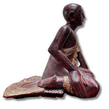 Asien LifeStyle Buddhafigur Mandalay Mönch Figur Sariputta aus Holz, 51cm