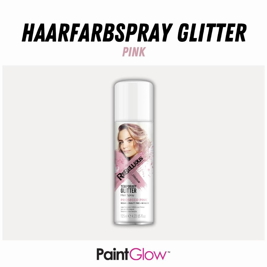 PaintGlow Haarfarbe Temporäres Glitter Haarspray Kurzeithaarfarbe mit Glitter, temporäres Haarglitter farbig, auswaschbar