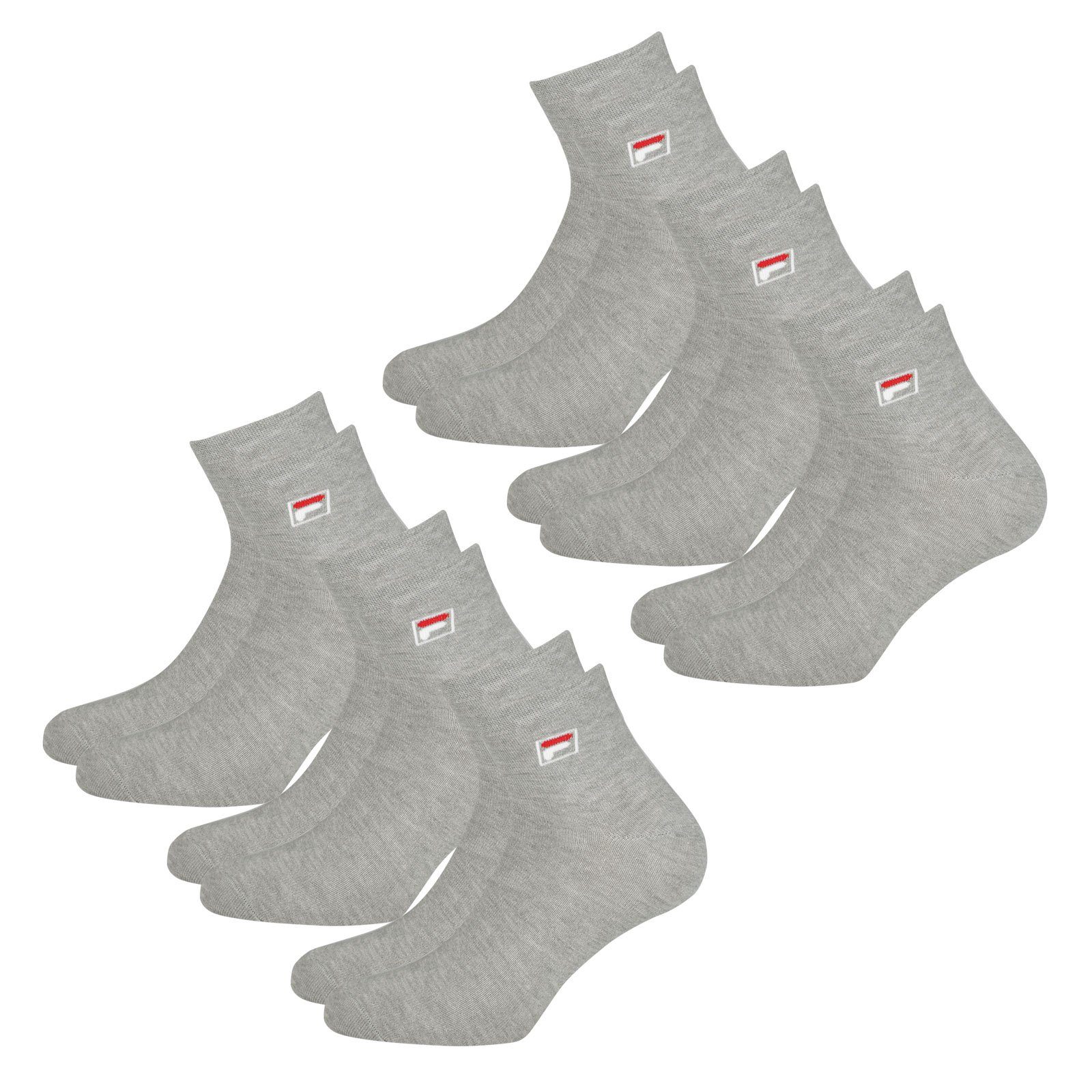 Fila Sportsocken Quarter Socken (6-Paar) mit elastischem Piquebund 400 grey | Sportsocken