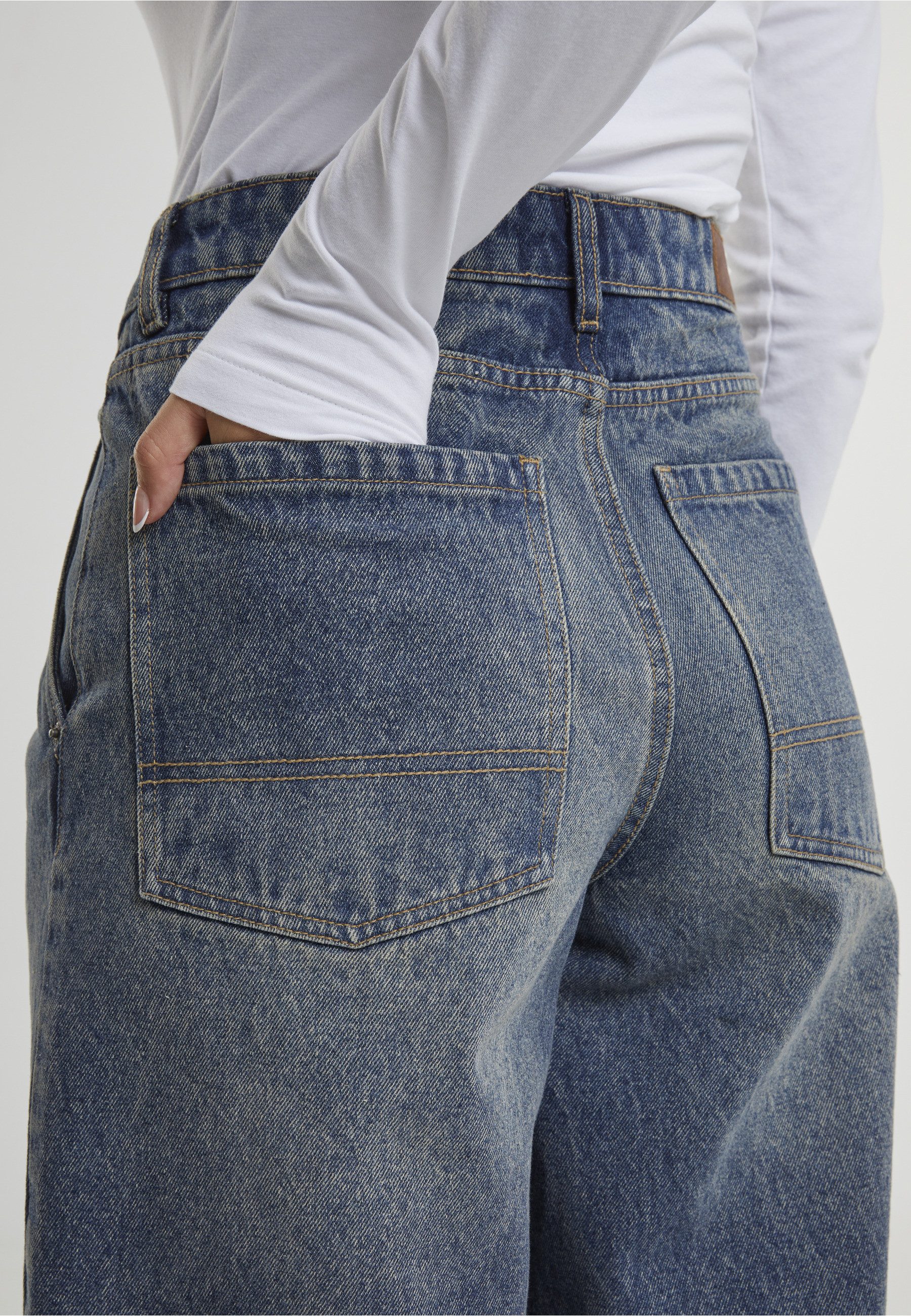 URBAN CLASSICS Bequeme Jeans Urban Classics Ladies Tapered Baggy Jeans