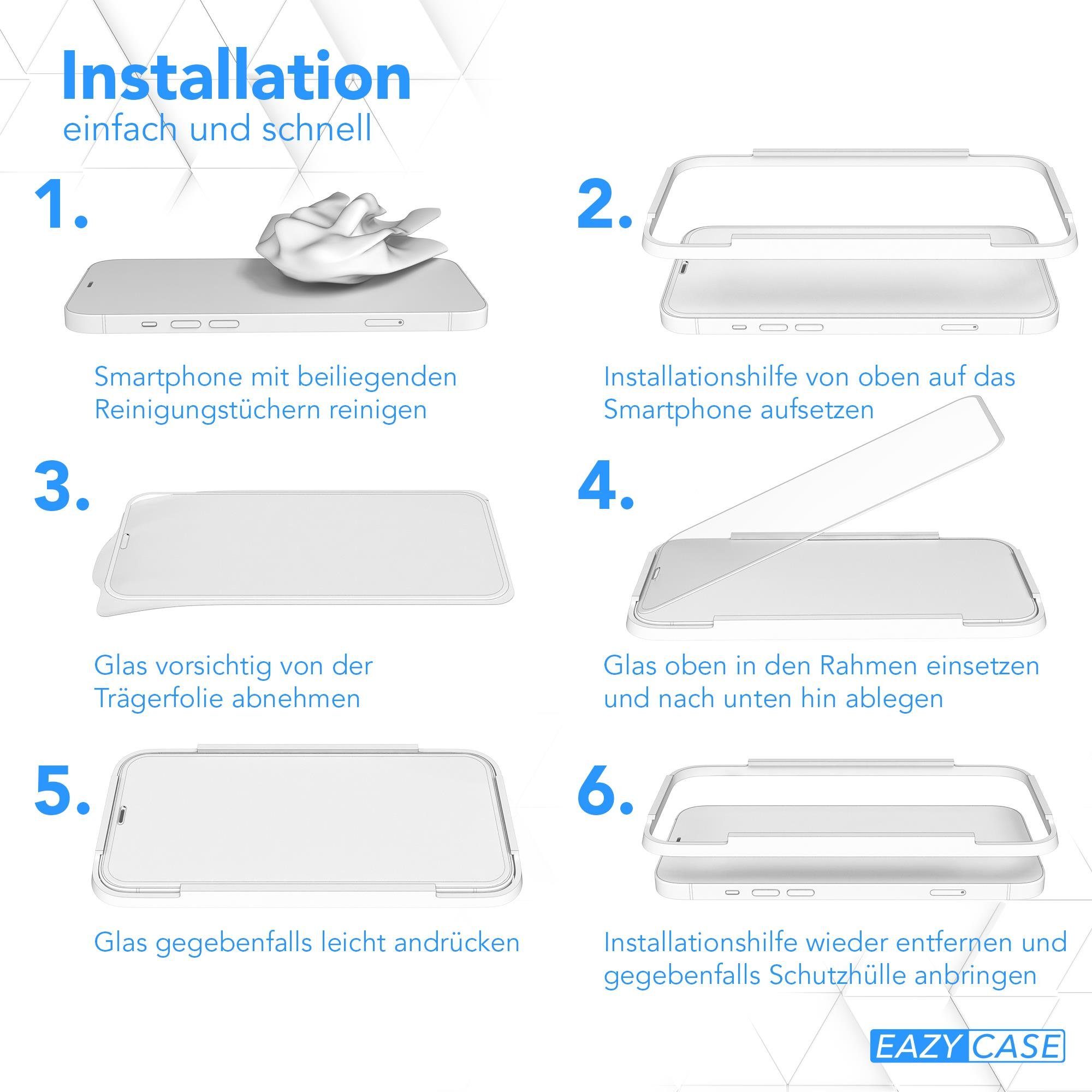 EAZY CASE Schutzfolie 2x Schutzglas für Apple iPhone 12 Pro Max, Bildschirmschutz Display Glasfolie 6,7 Zoll Panzerglas Glas 9H Folie