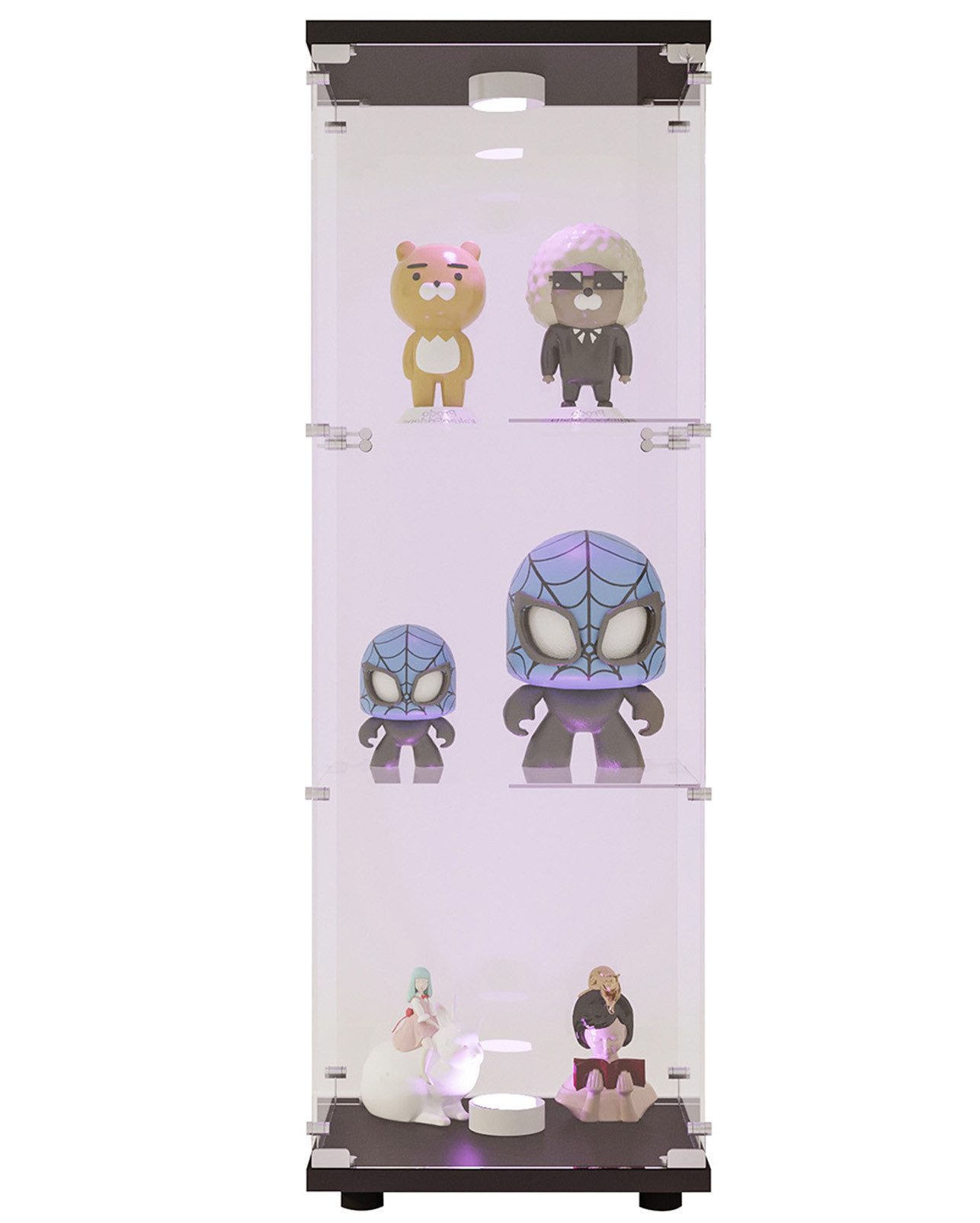 FUROKOY Glasvitrine Standvitrine, Modern Glas Vitrinenschrank mit Beleuchtu günstig online kaufen