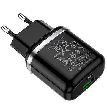 HOCO 18W USB Typ A Smartphone-Ladegerät (3000 mA, EU Netz Lade Stecker Schnell Ladegerät Quick Charger Fast Charge)