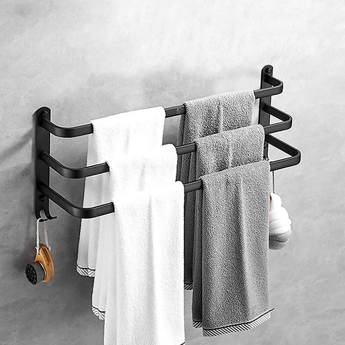 CALIYO Handtuchhalter 3-Tier Handtuchstange Aluminium Handtuchhalter Wandmontage Leicht Einfach zu Installieren schützt vor Korrosion und Ausbleichen