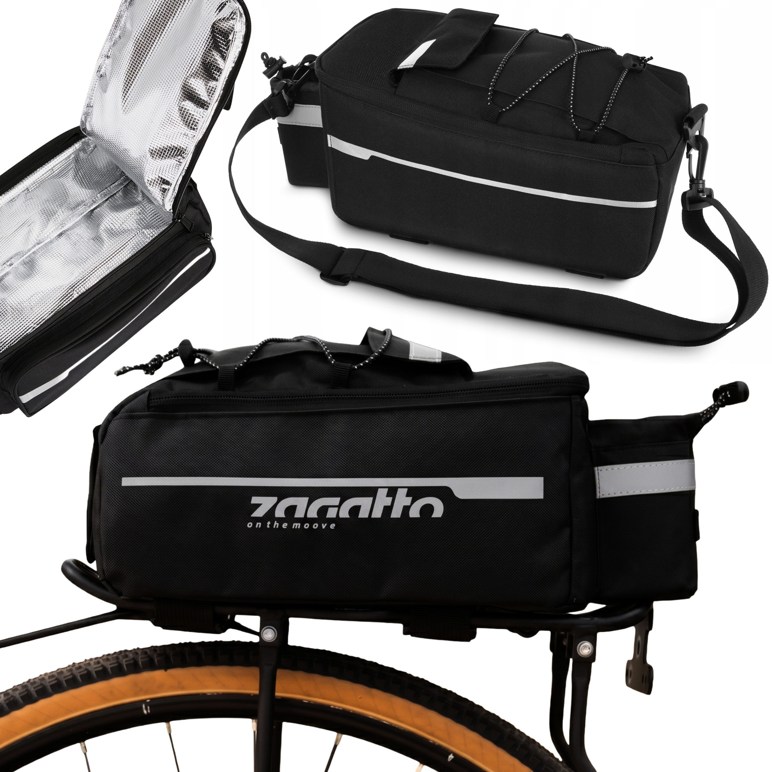 Sarcia.eu Fahrradkoffer ZAGATTO Gepäckträgertasche schwarz, 13 × 17 × 35 cm