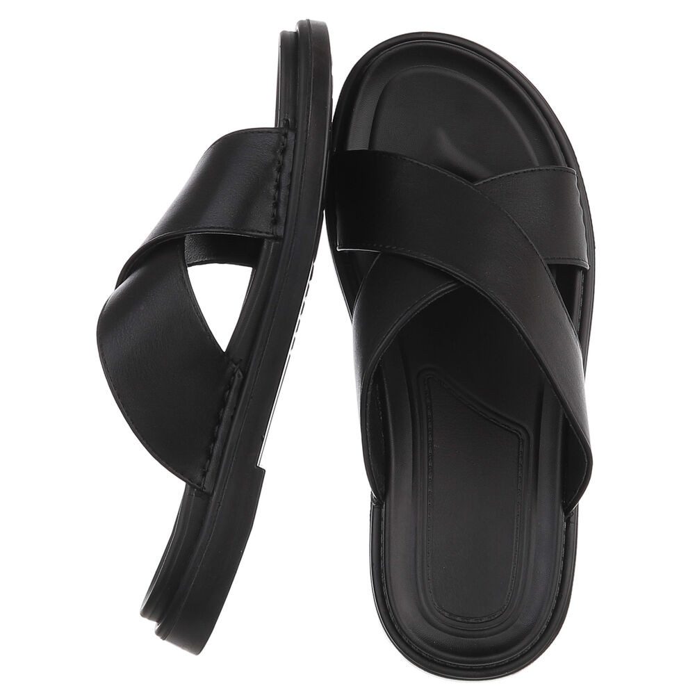 Coolwalk Herren Slip-on Sandale mit Kreuzband-Design Sandale (91917998) Flach Sandalen in Schwarz