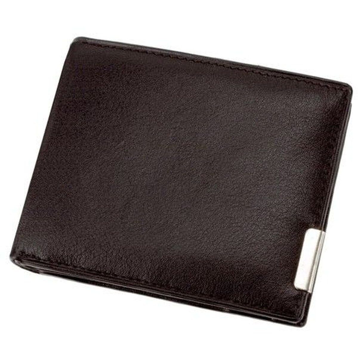 Alassio® Gürteltasche Geldbörse mit Metallemblem Querformat 10x8cm Leder schwarz
