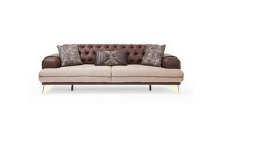 JVmoebel Chesterfield-Sofa Dreisitzer Braun Chesterfield Couch Sofa Möbel Polster Einrichtung