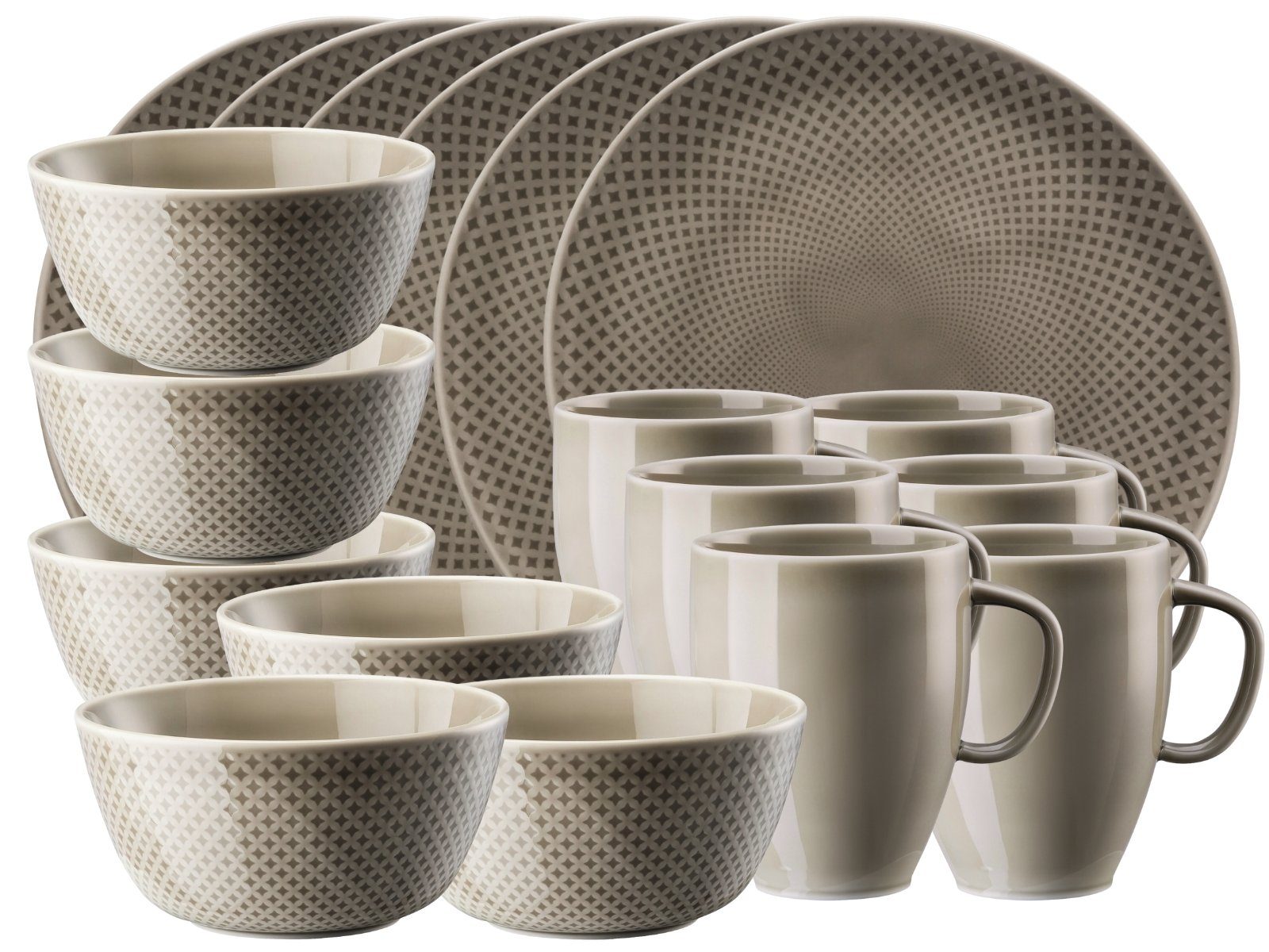 Rosenthal Frühstücks-Set Junto Pearl Grey Frühstücksset 18tlg