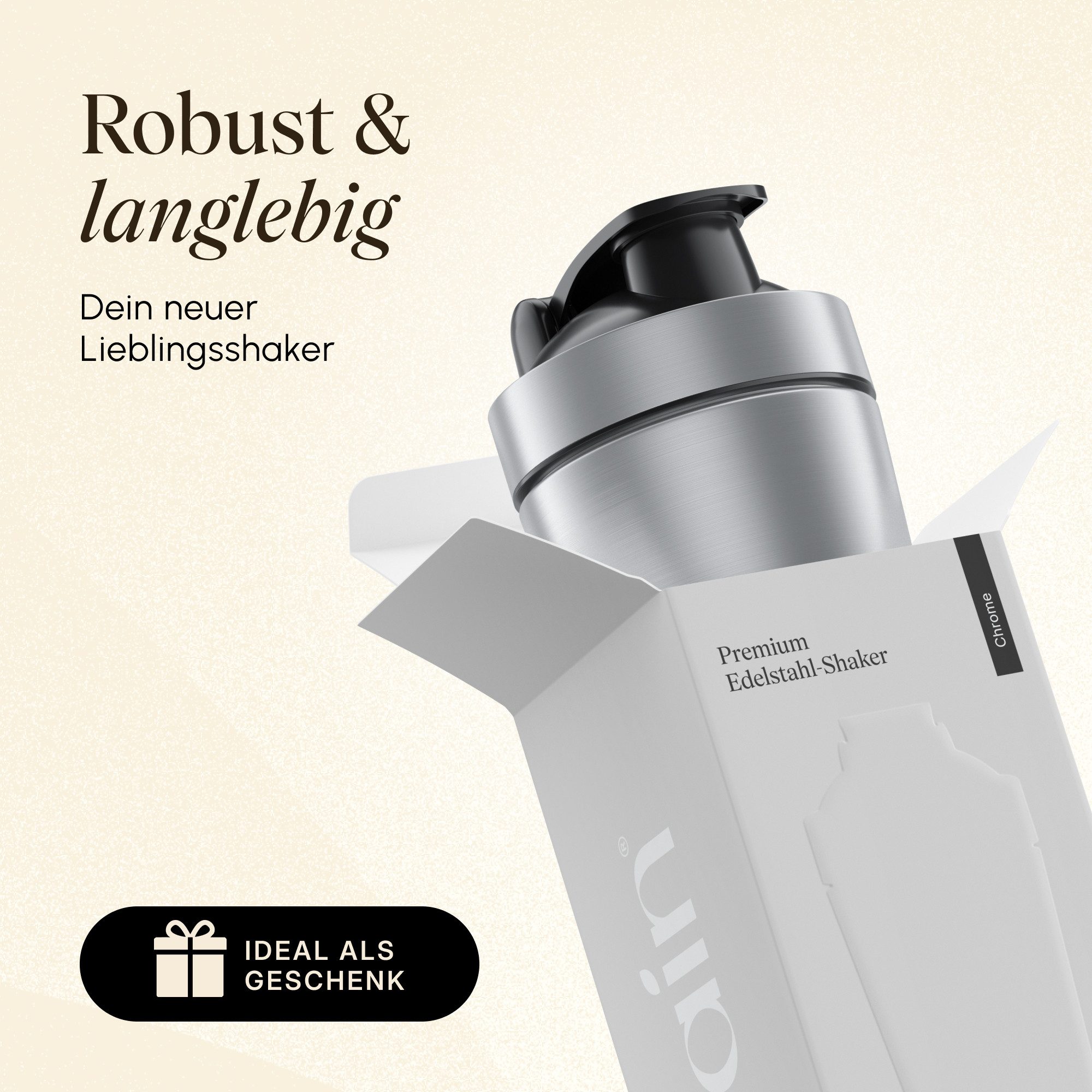 VETAIN Protein Shaker Edelstahl 700ml - 100% Auslaufsicher, Außen gravierte Messskala - Frei von BPA & DEHP - Spülmaschinenfest – Bild 2 von 5