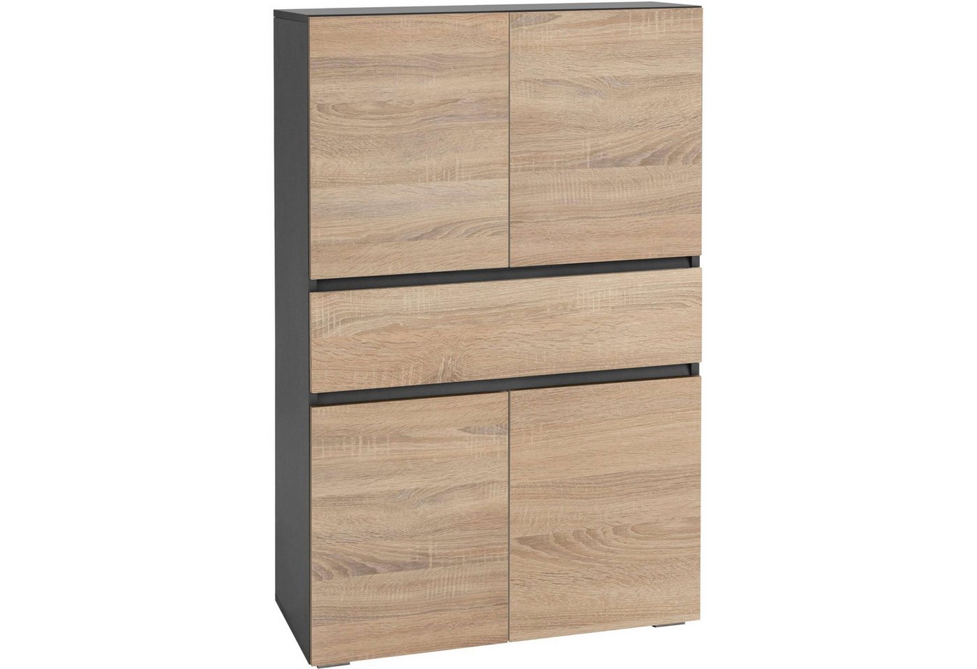 Home affaire Midischrank Wisla mit 4 Türen & 1 Schublade, Breite 76 cm, Höhe 130 cm
