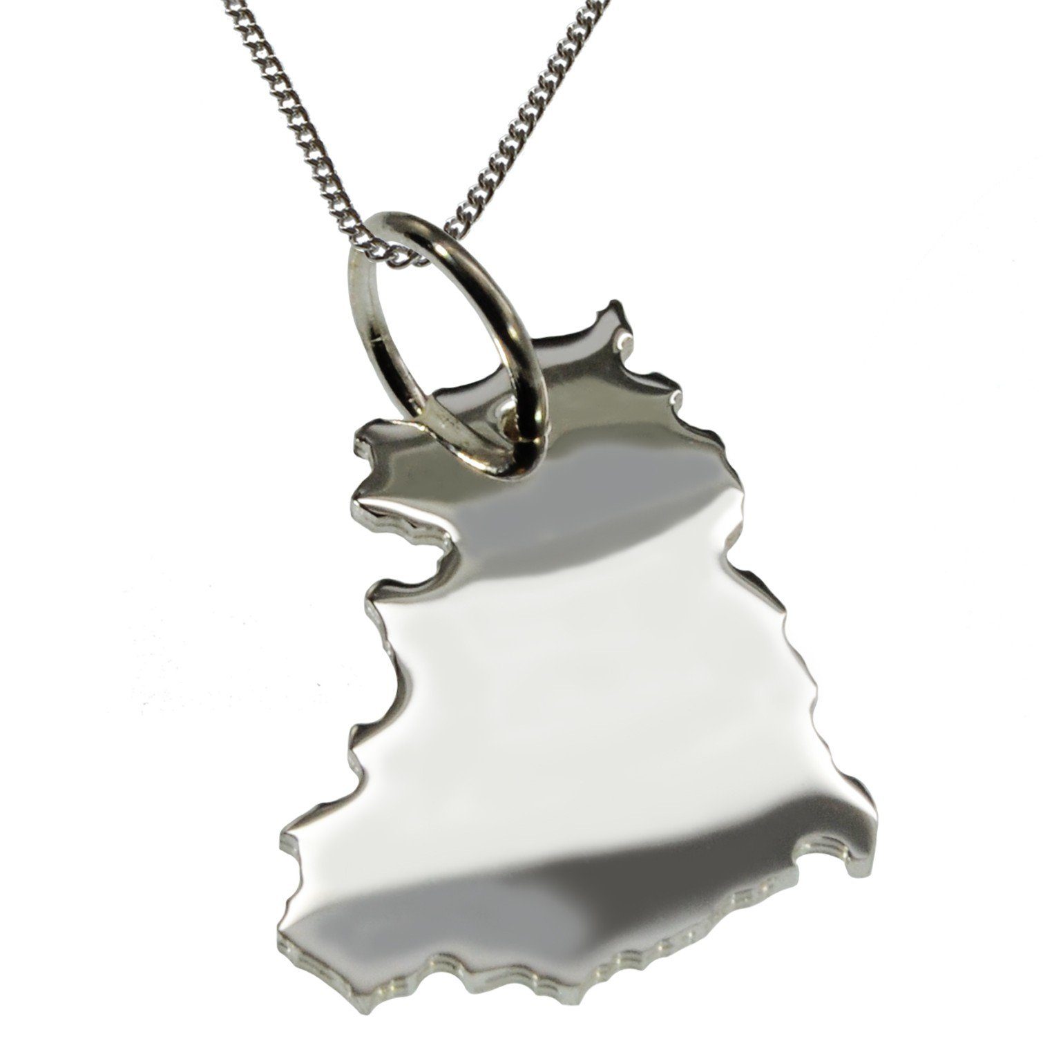 Kette mit Anhänger 50cm Halskette + DDR Anhänger in massiv 925 Silber