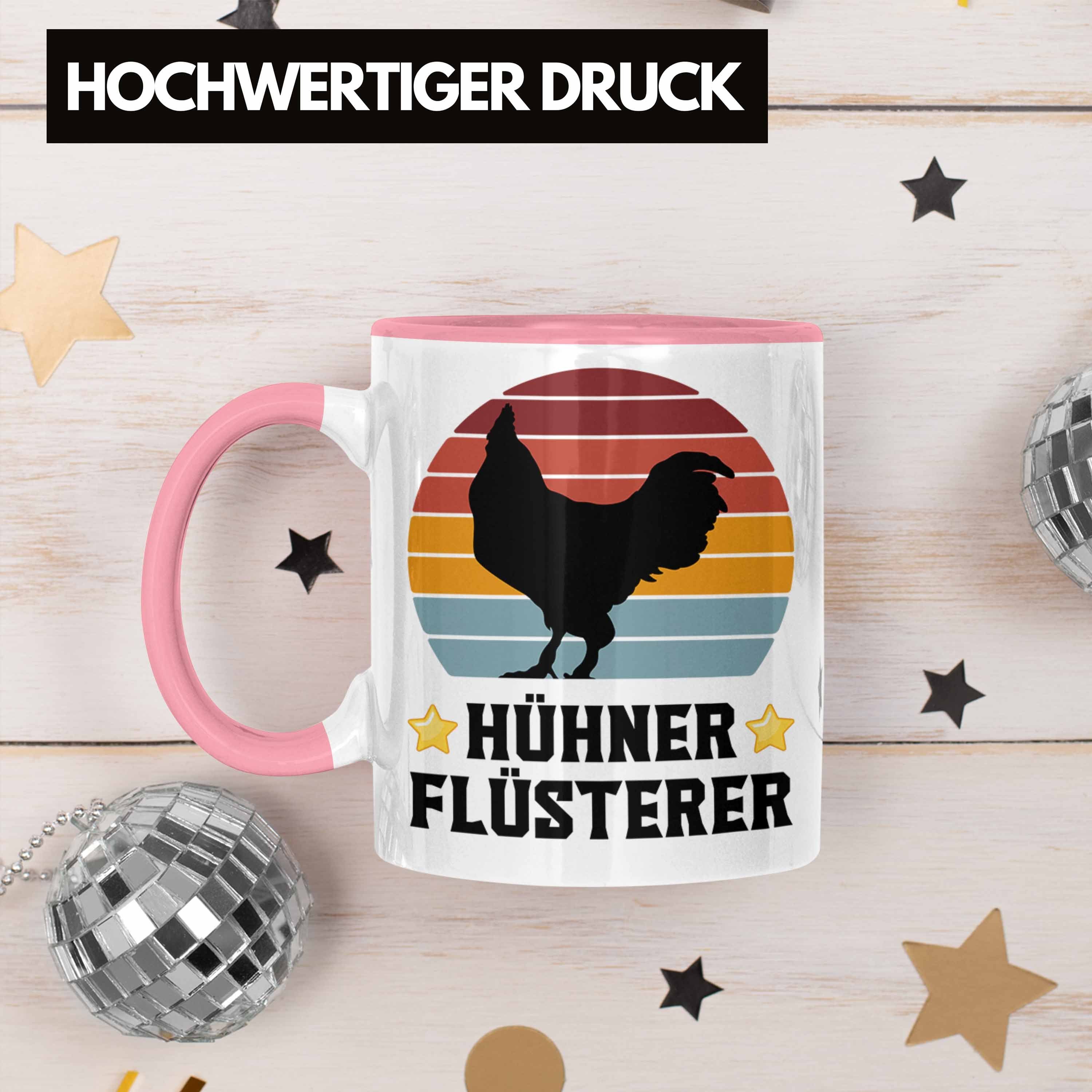 Flüsterer Geschenk für Trendation Spruch Landwirtschaft Traktor Geschenke Männer Hühner Tasse Spruch Bauer Rosa Kaffeetasse - Trendation Tasse Landwirt