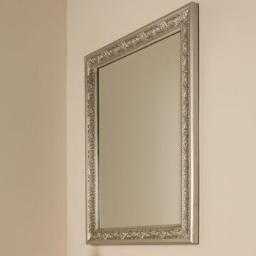 LebensWohnArt Wandspiegel Traumhafter Spiegel FIORAL 82x62cm antik-silber Facette