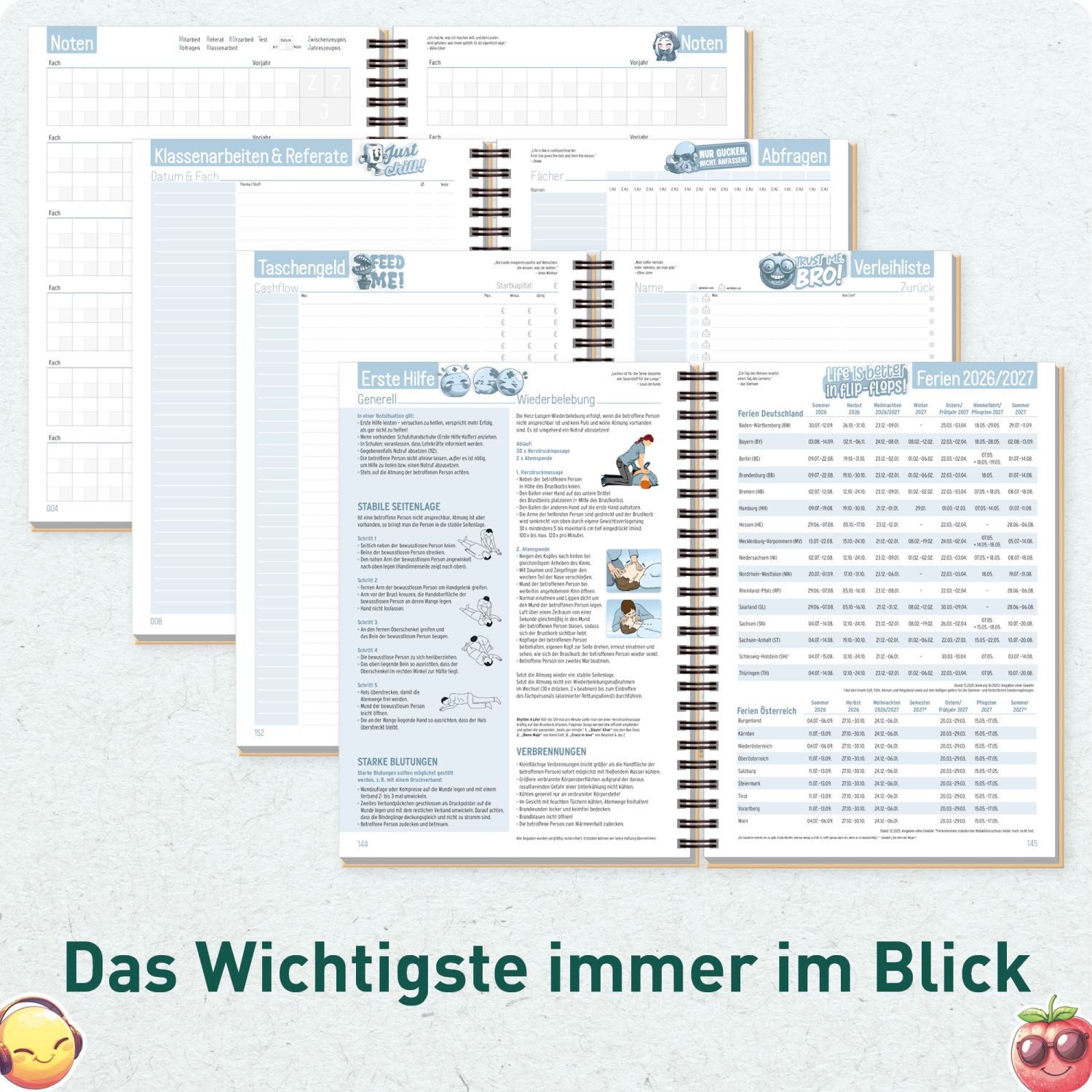 Häfft Schülerkalender PLANER Premium 2026/2027 / A5 – Bild 5 von 5
