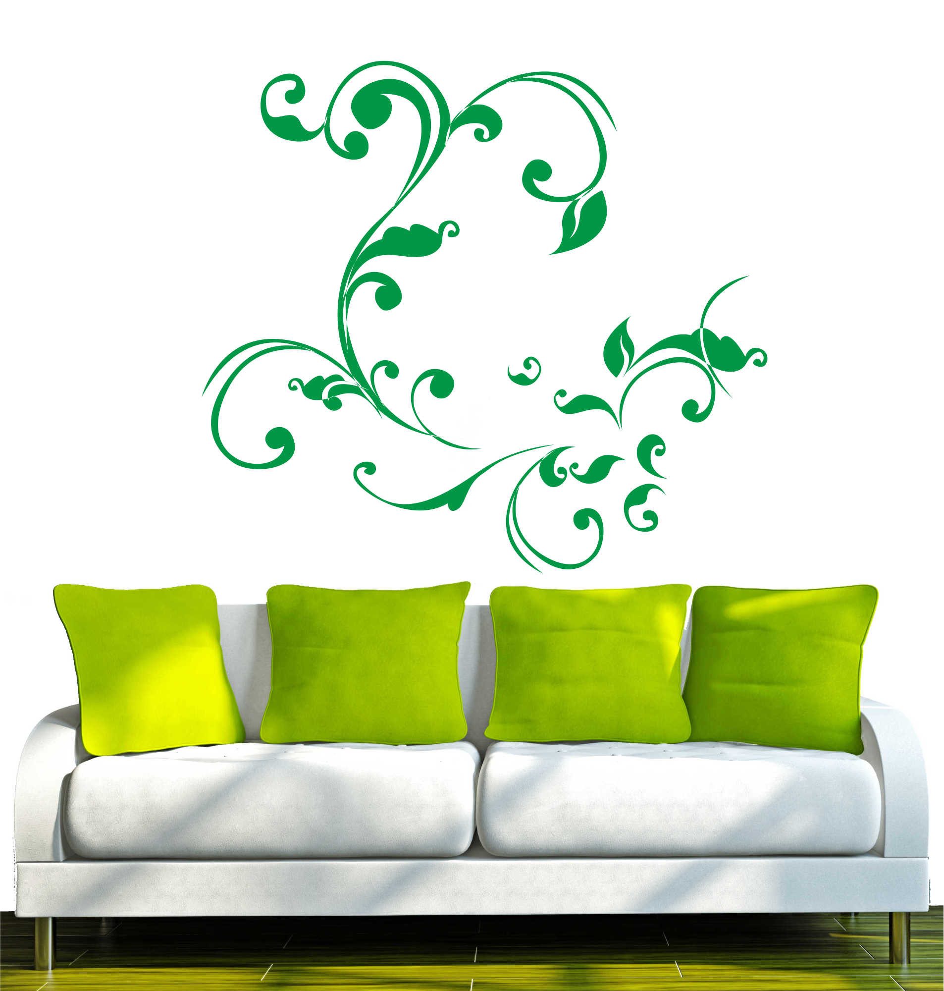 INDIGOS UG Wandtattoo Wandtattoo - Wandaufkleber - w329 Blatt Blätter Ranke Gewirr Pflanze