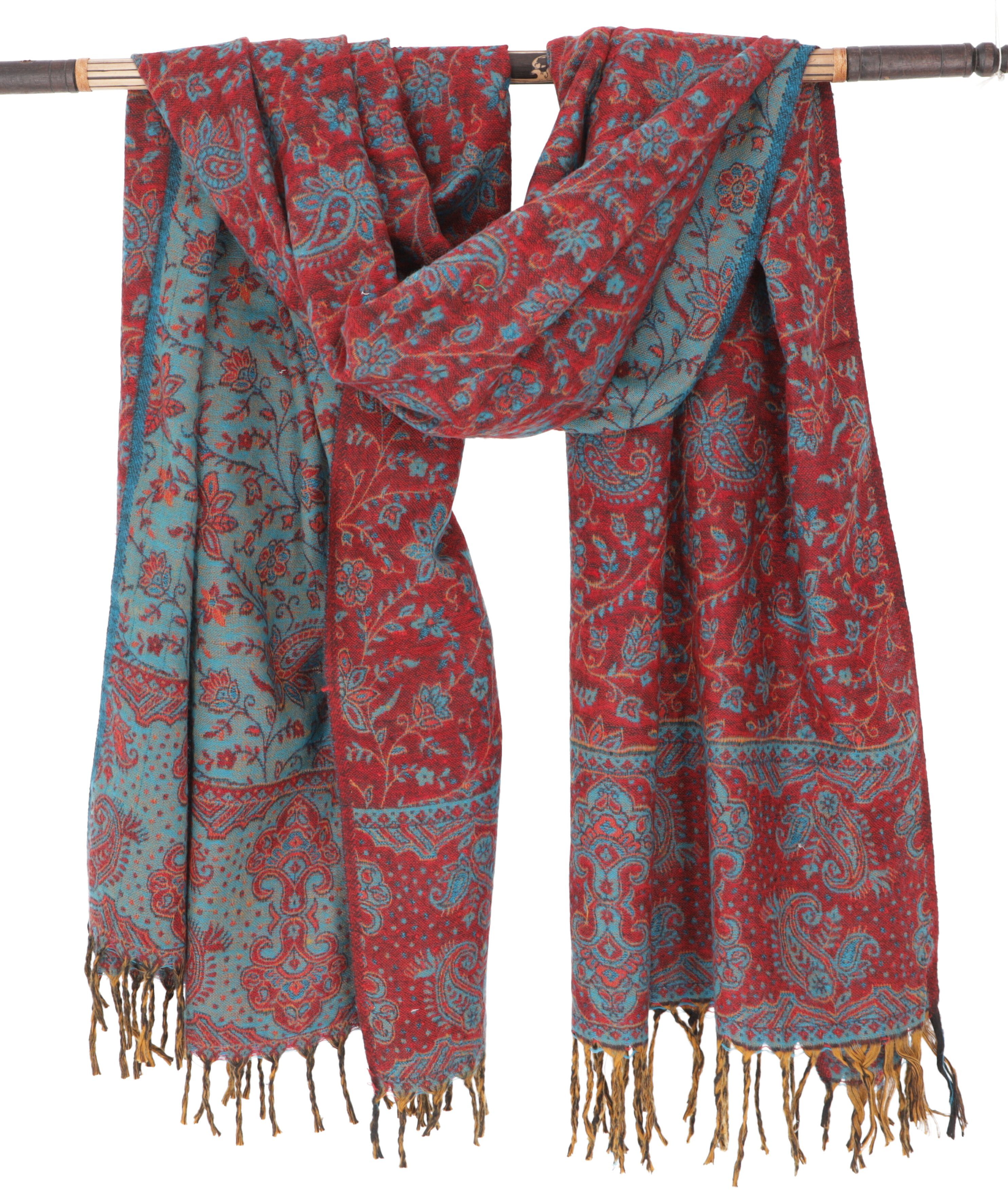 Guru-Shop Halstuch Weicher Pashmina Schal Stola mit Paisley Muster..