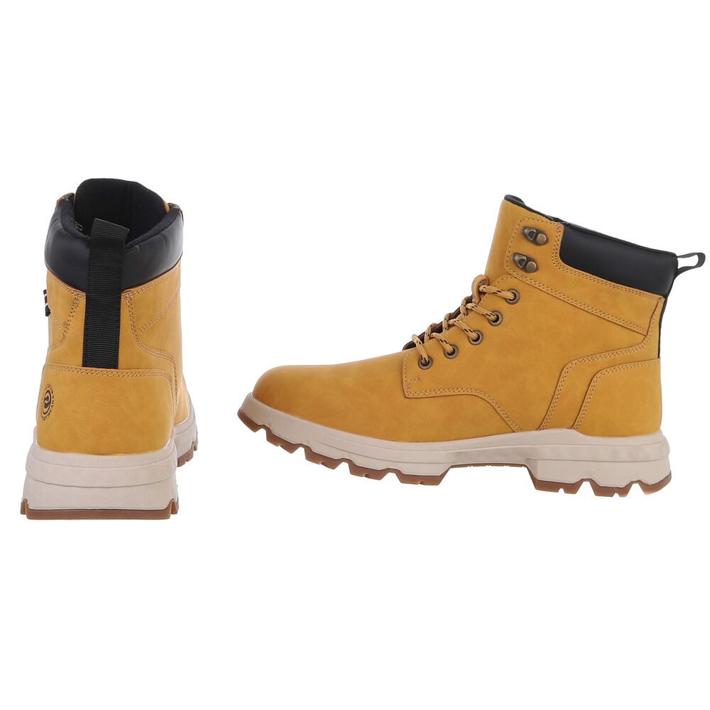 Coolwalk Herren Schnürschuhe Freizeit Stiefelette (88491797) Blockabsatz Boots in Camel