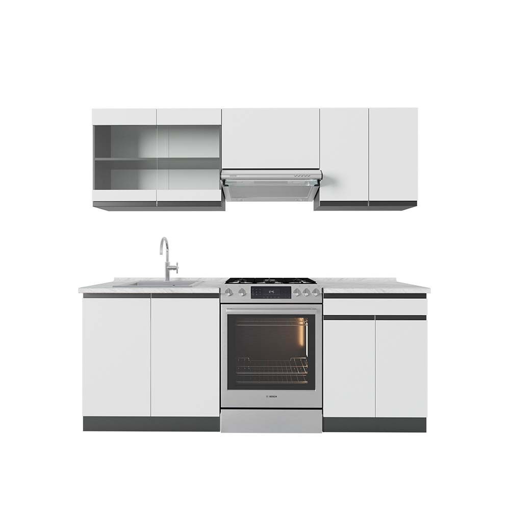 Vicco Küchenzeile R-Line, Weiß/Anthrazit, 200 cm, günstig online kaufen