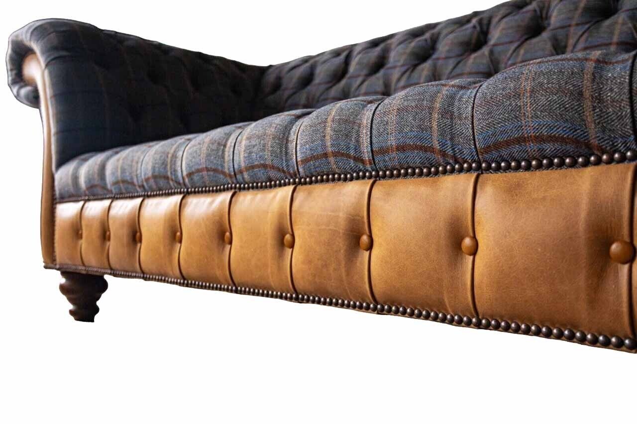 JVmoebel Sofa Moderne Chesterfield Graue Made Polster Couch Sofas, Europe in Dreisitzer Sofa Luxus