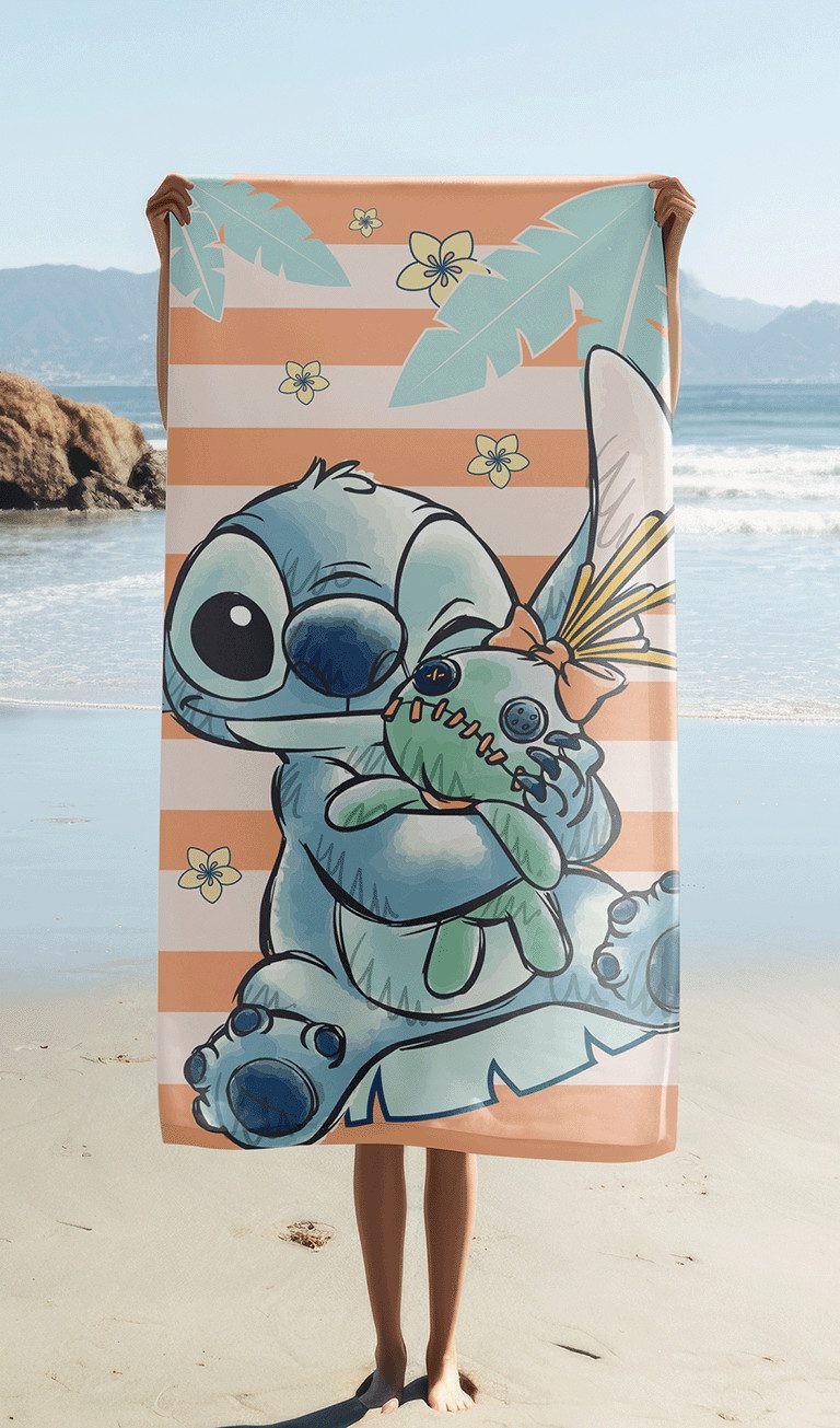 Lilo & Stitch Badetuch weiches Handtuch Größe: 70 x 140 cm 100% Baumwolle, (1-St), 100% Baumwolle, trocknergeeignet – Bild 2 von 2