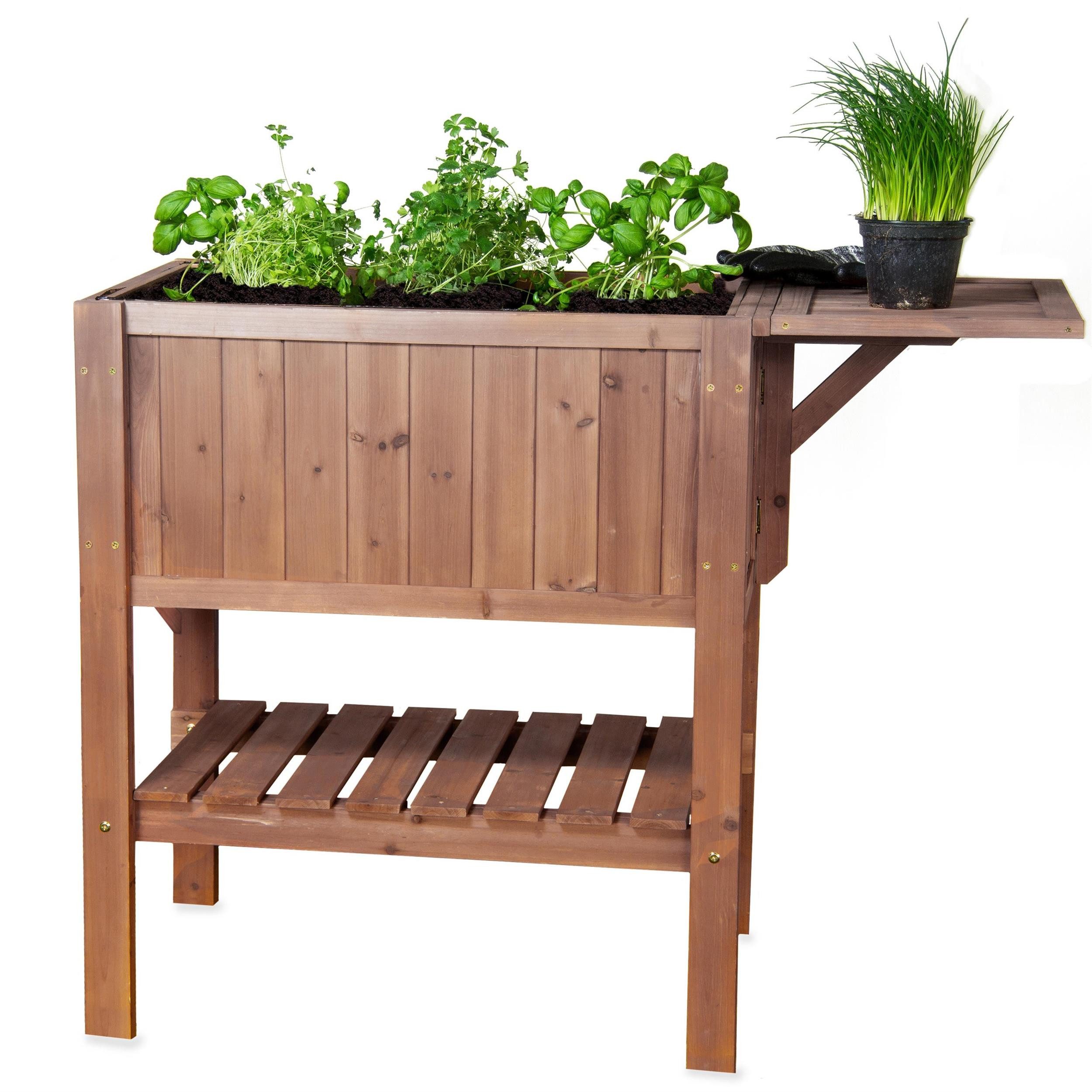 matrasa Hochbeet mit Tisch CUBE 1 - Gemüsebeet Kräuterbeet für Balkon & Terrasse