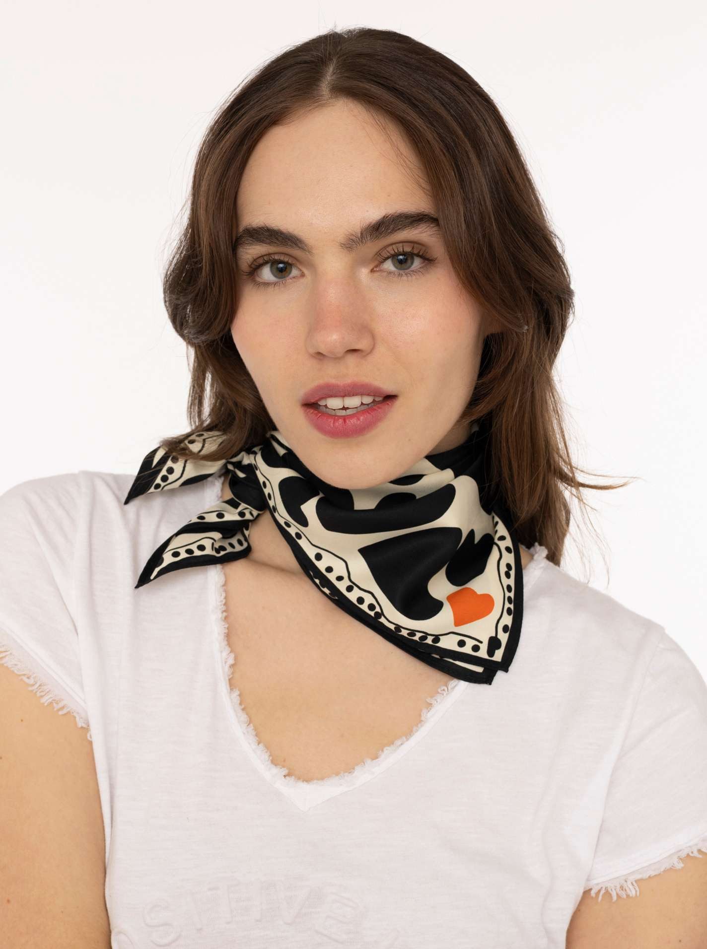 Zwillingsherz Halstuch "Herz'", mit Herzmotiv, glänzend