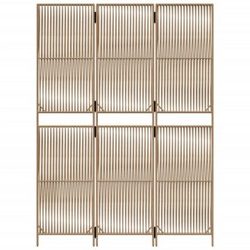 vidaXL Raumteiler Paravent 3-tlg. Beige Poly Rattan, 1-tlg.