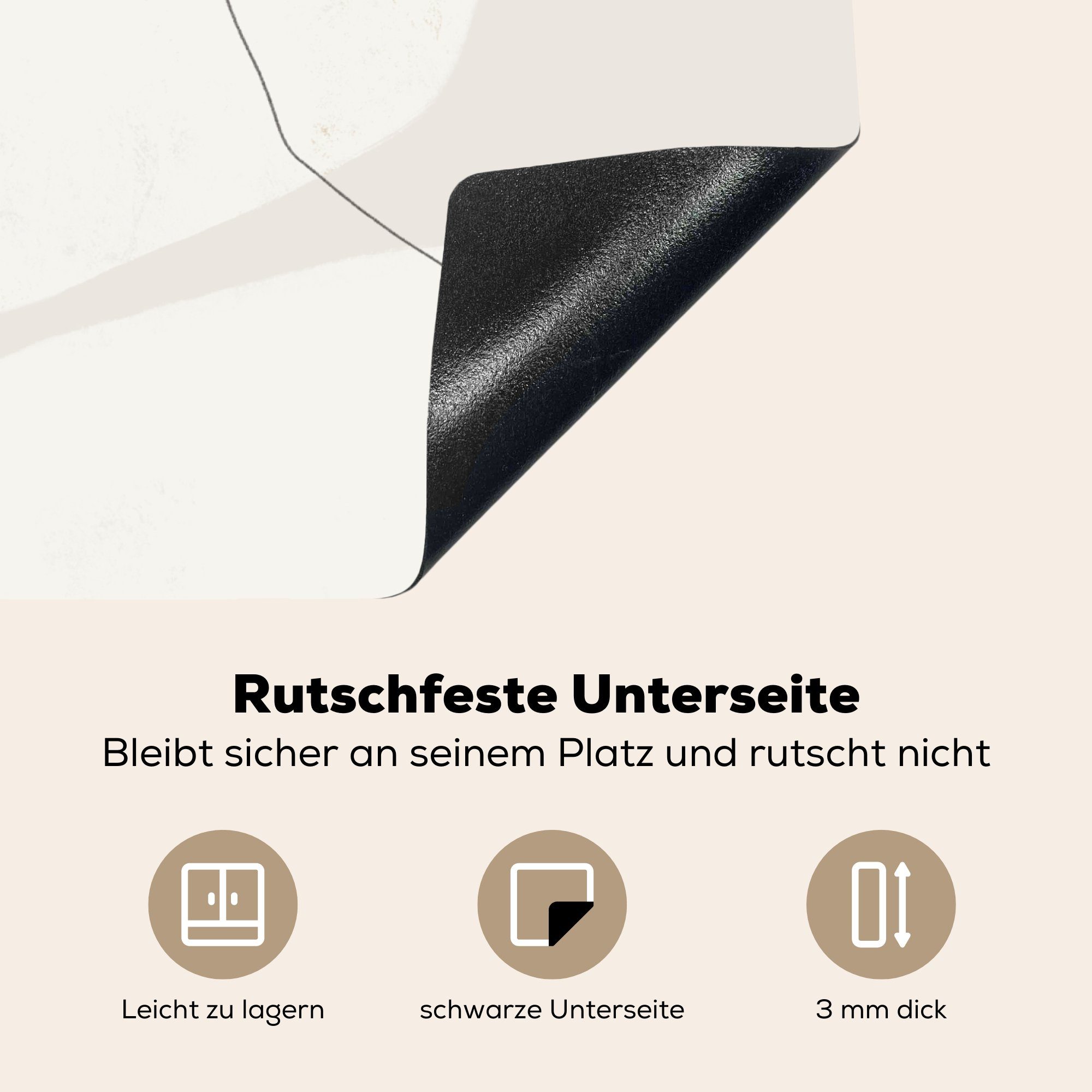 (1 Gestaltung, Minimalismus Induktionskochfeld, - - MuchoWow cm, 57x51 Herdblende-/Abdeckplatte Ceranfeldabdeckung Vinyl, Pastell Induktionsschutz, tlg),