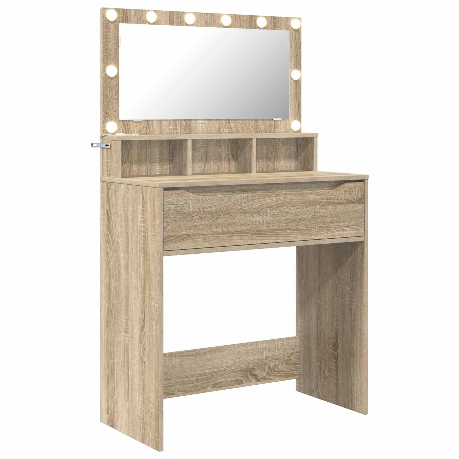vidaXL Schminktisch Schlafzimmer-Frisiertische Sonoma-Eiche 80 x 39,6 x 135 cm (1-St)