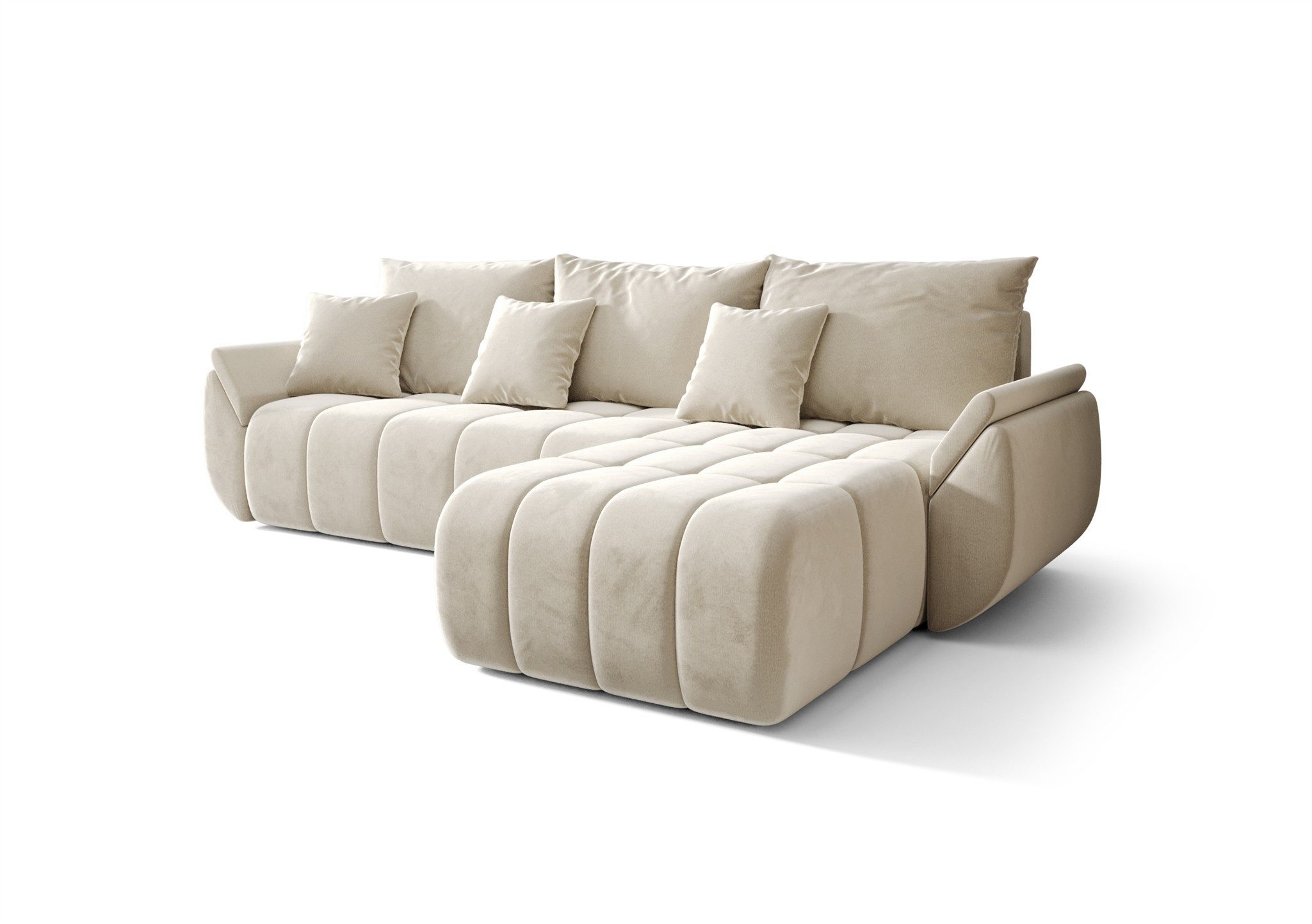Fun Möbel Ecksofa Schlafsofa Sofa Louise in Stoff Monolith, Ottomane Links günstig online kaufen