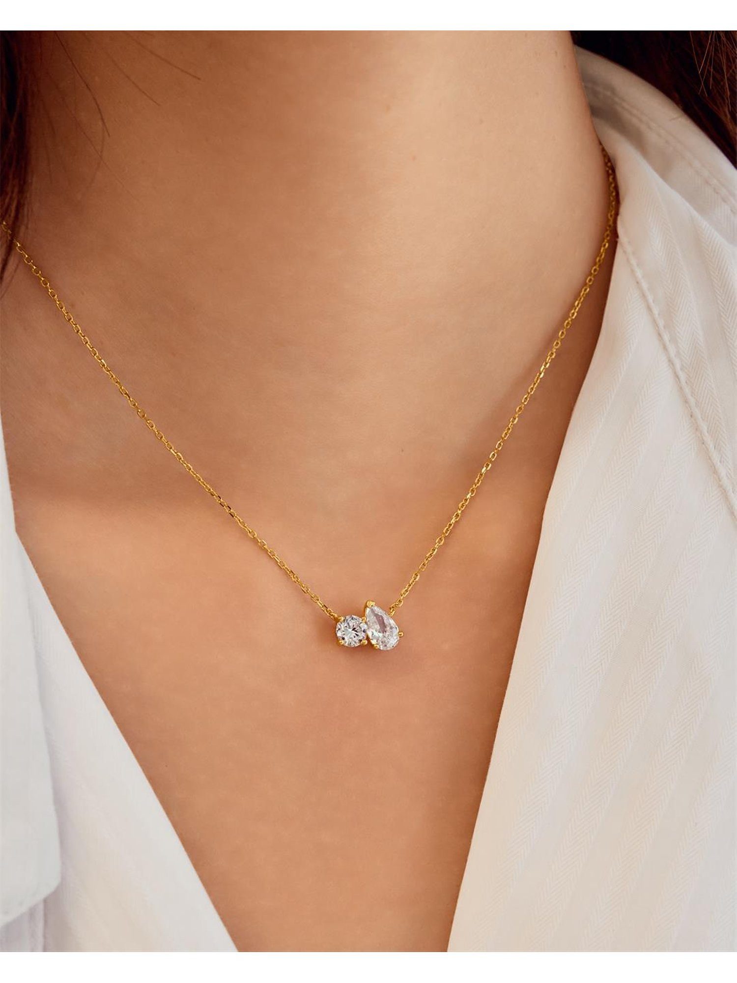 Ania Haie Collier Ania Haie Damen-Kette 925er Silber 2 Zirkonia