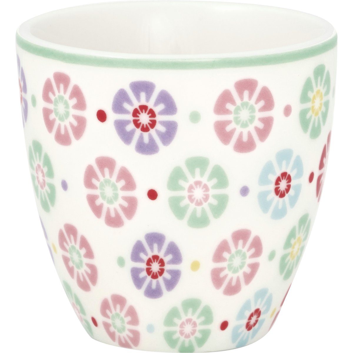 Greengate Becher Rike mini Latte Cup white 0,13l, Steinzeug