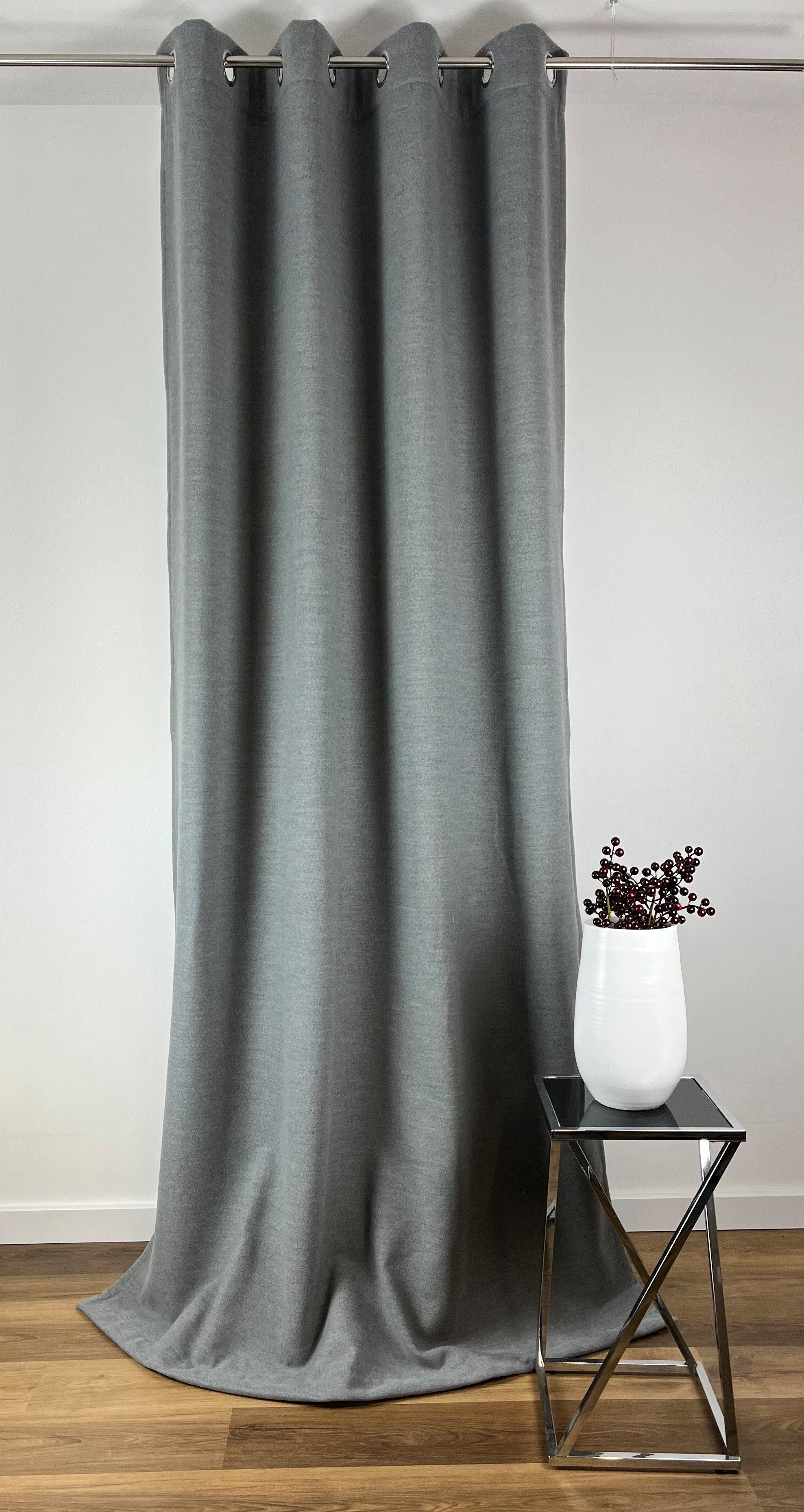 novumfix Vorhang Filzvorhang/Softfilz XXL Kälteschutz grau bis 350 cm lang günstig online kaufen