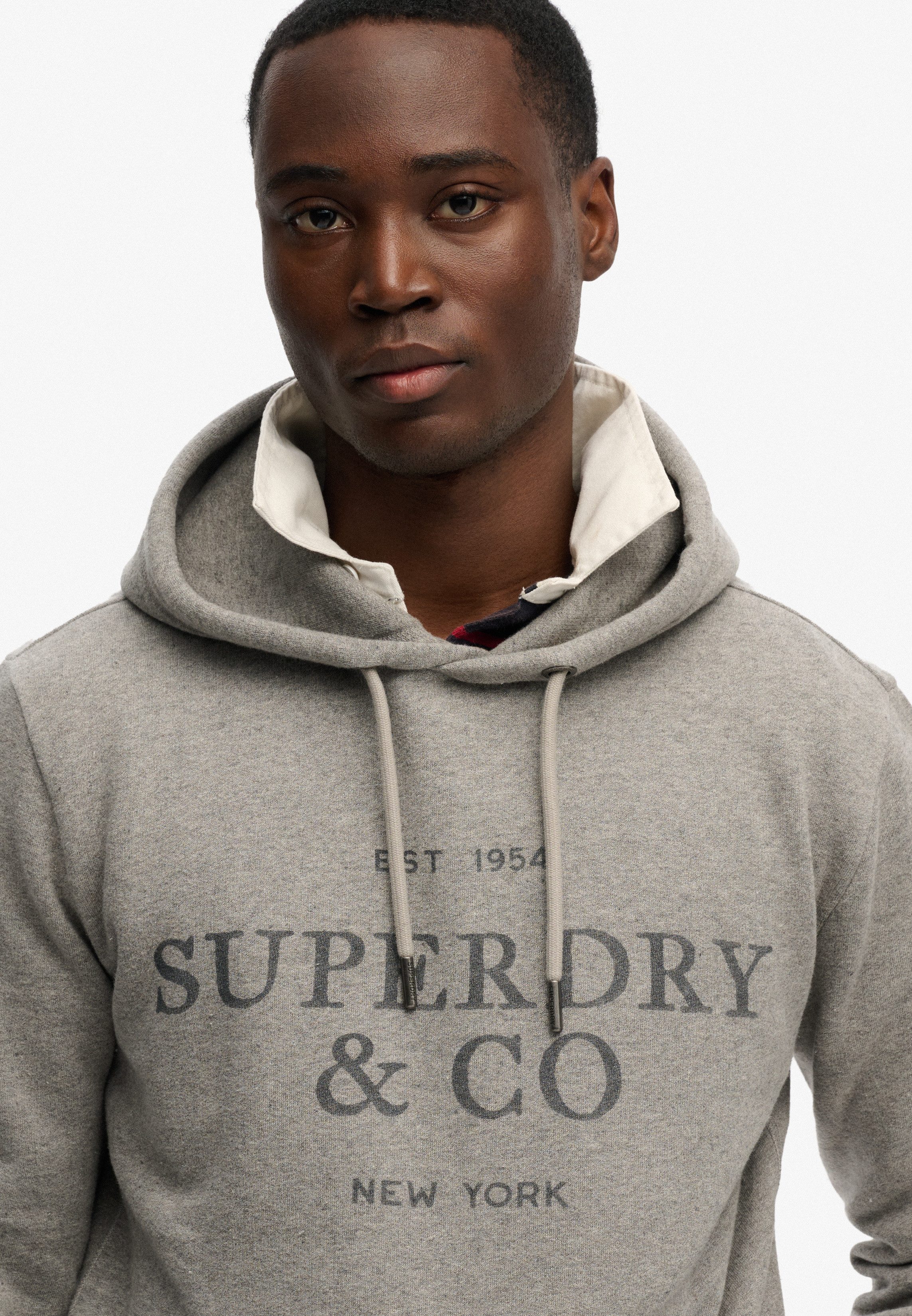 Superdry Kapuzensweatshirt 1954 COMPANY RELAXED HOOD Baumwollmischung, relaxed fit