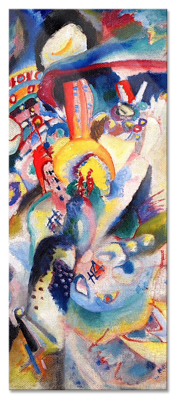 Pixxprint Glasbild Wassily Kandinsky - Schwarze Linien, Wassily Kandinsky - Schwarze Linien (1 St), Glasbild aus Echtglas, inkl. Aufhängungen und Abstandshalter