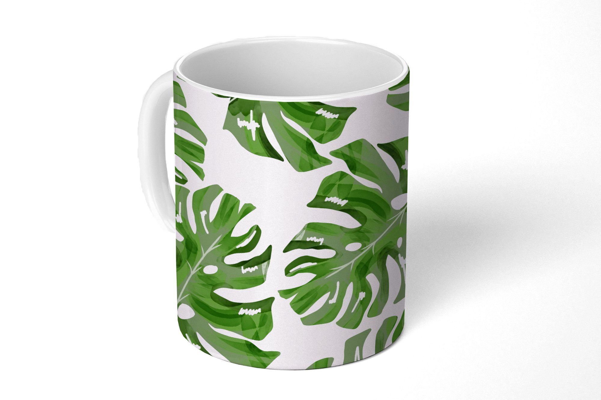 Kaffeetassen, MuchoWow Pastell, Teetasse, Blätter Tropisch Tasse Becher, - Geschenk - Keramik, Teetasse,